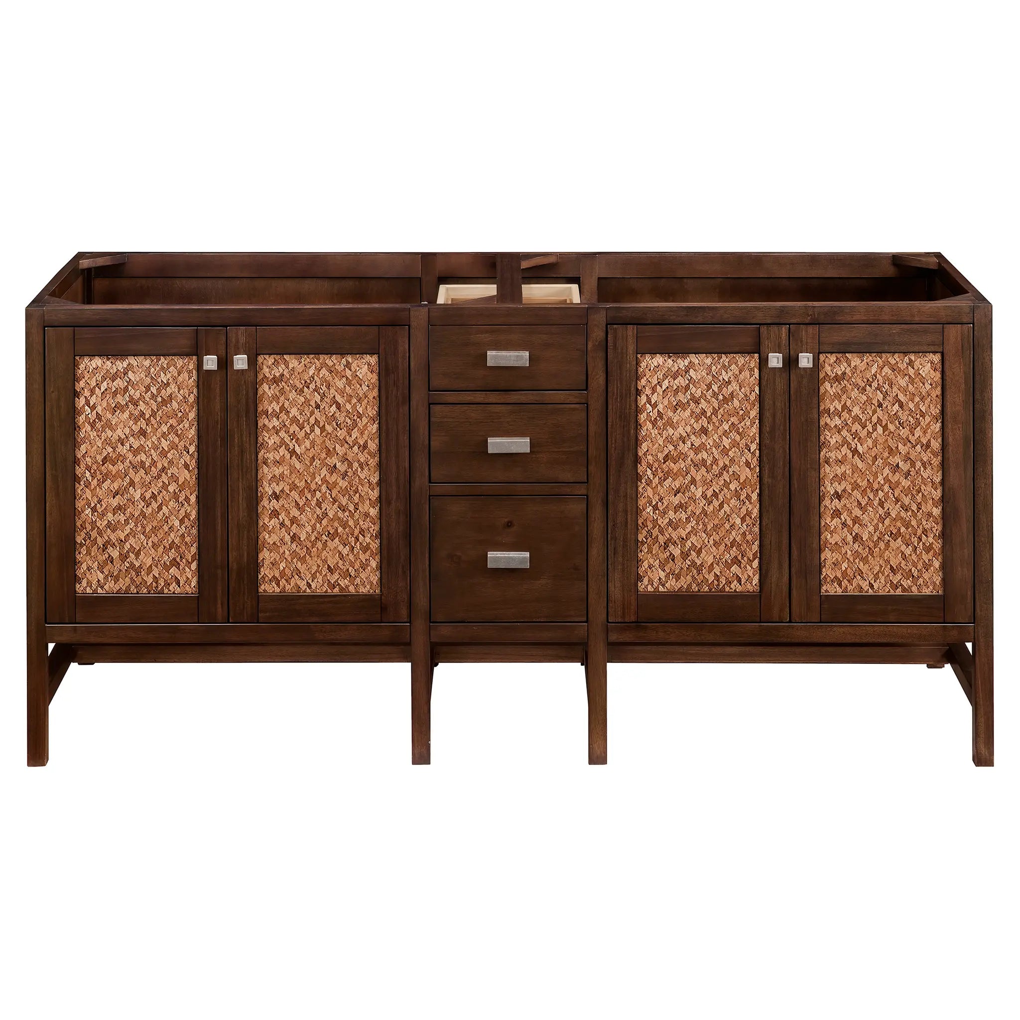 Addison 72 Double Vanity In Mid Century Acacia Standard Cabinet Only No Top 3