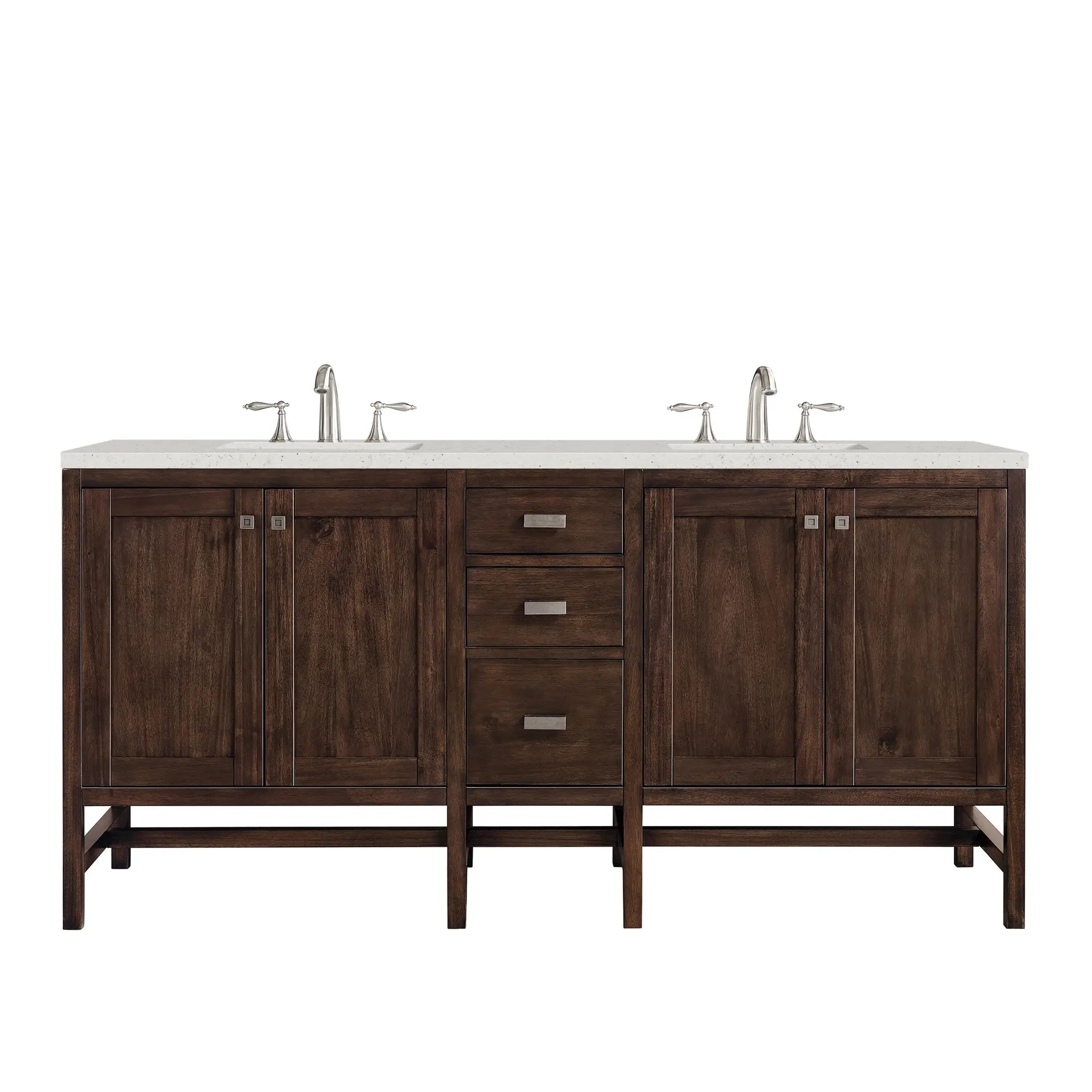 Addison 72 Double Vanity In Mid Century Acacia Standard Lime Delight Silestone 8 Widespread 1