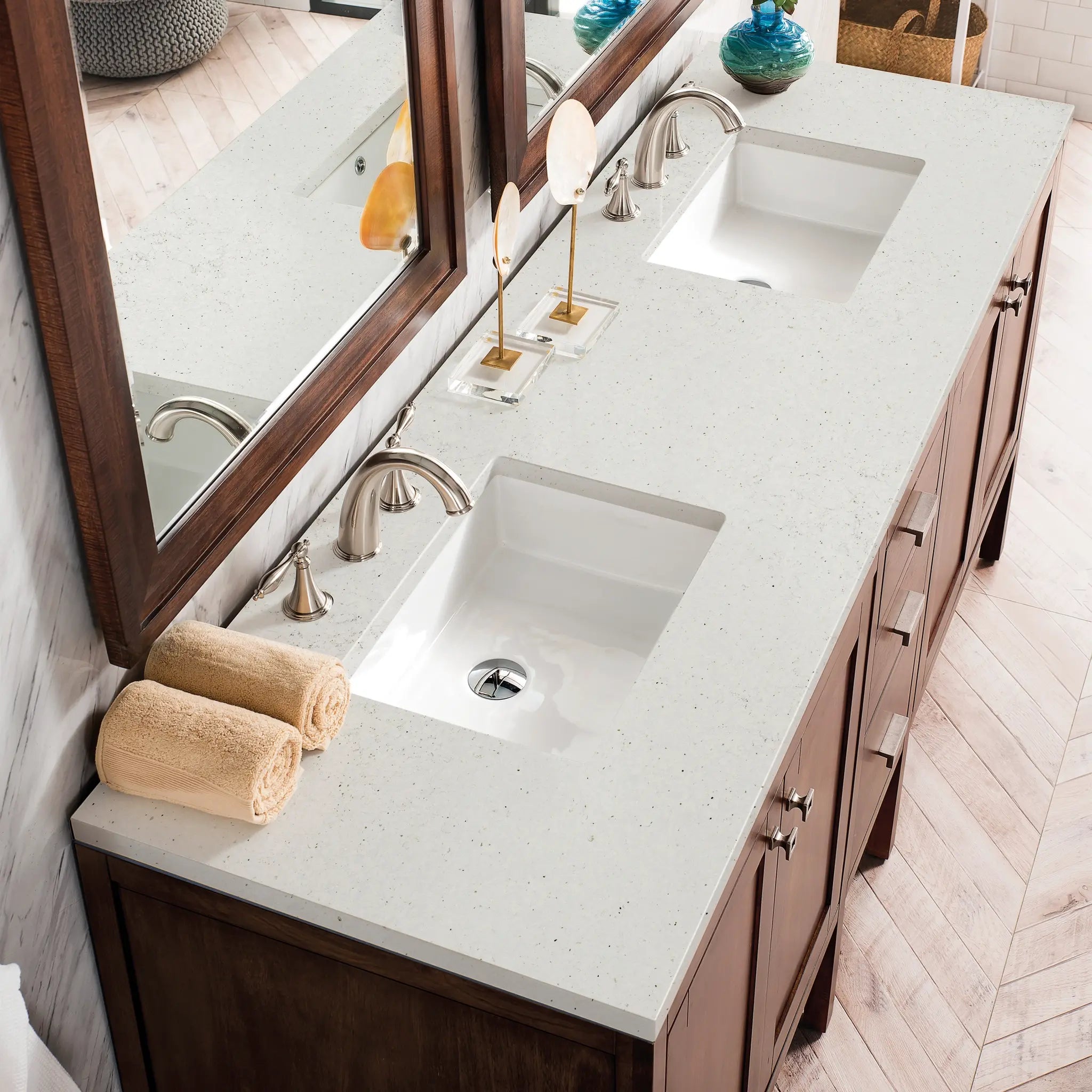 Addison 72 Double Vanity In Mid Century Acacia Standard Lime Delight Silestone 8 Widespread 5