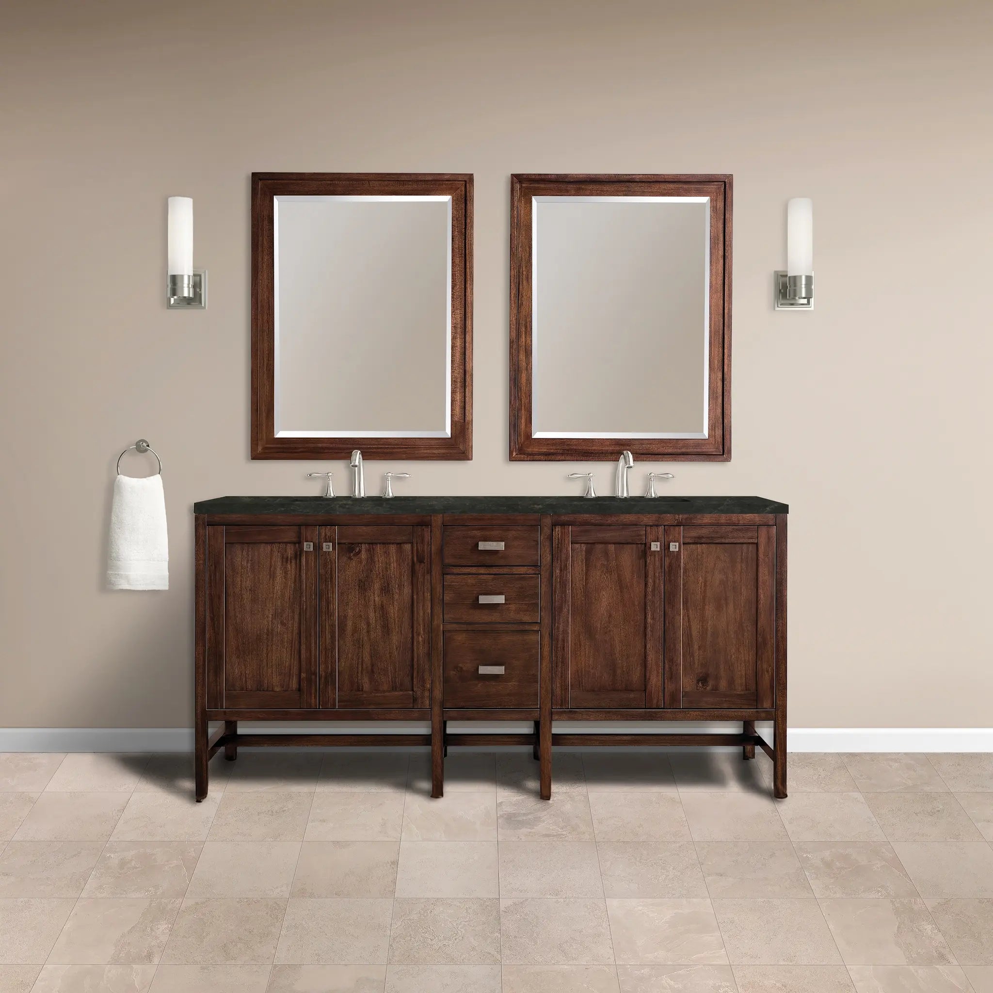 Addison 72 Double Vanity In Mid Century Acacia Standard Phantome Eclos 8 Widespread 2
