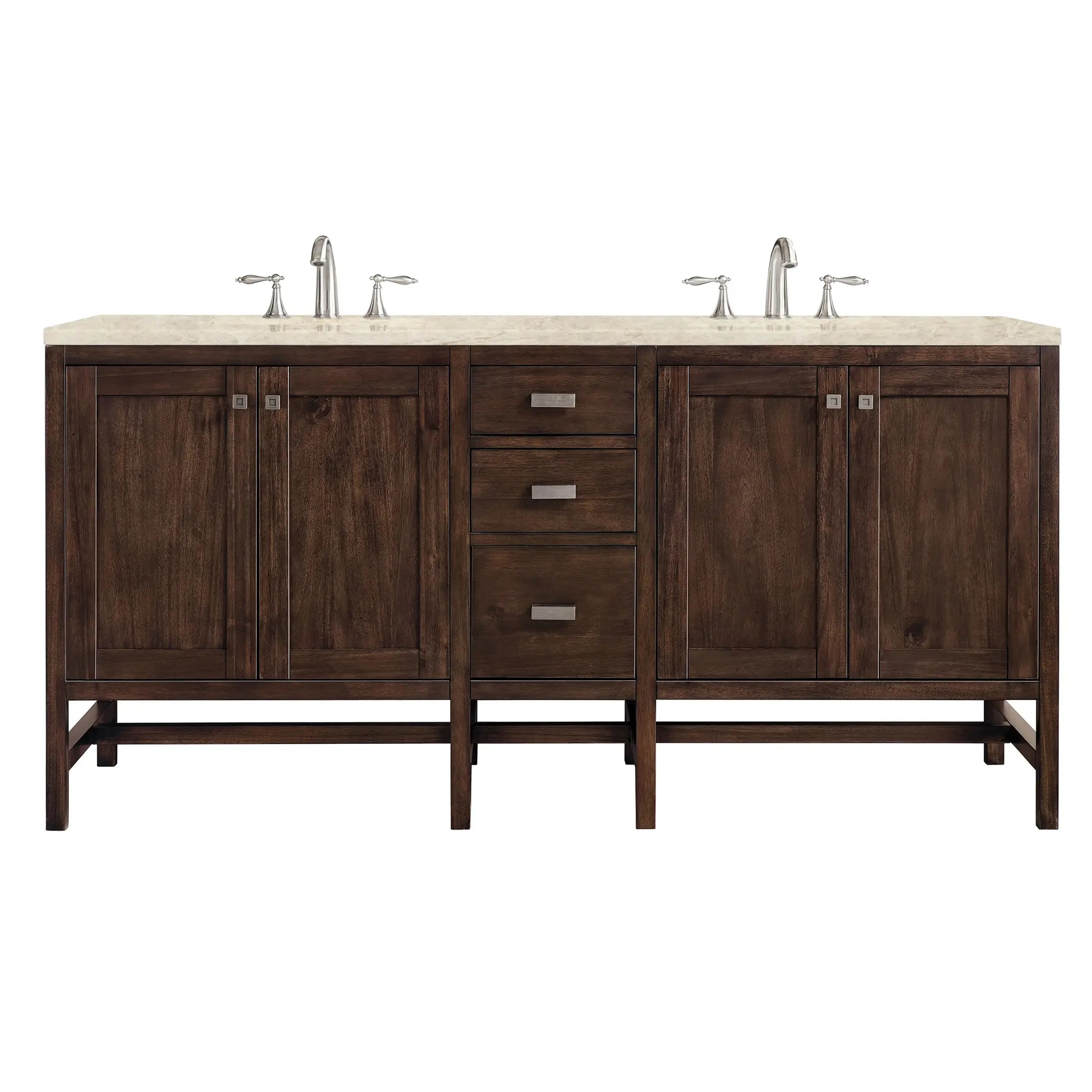 Addison 72 Double Vanity In Mid Century Acacia Standard Tajnar Eclos 8 Widespread 1