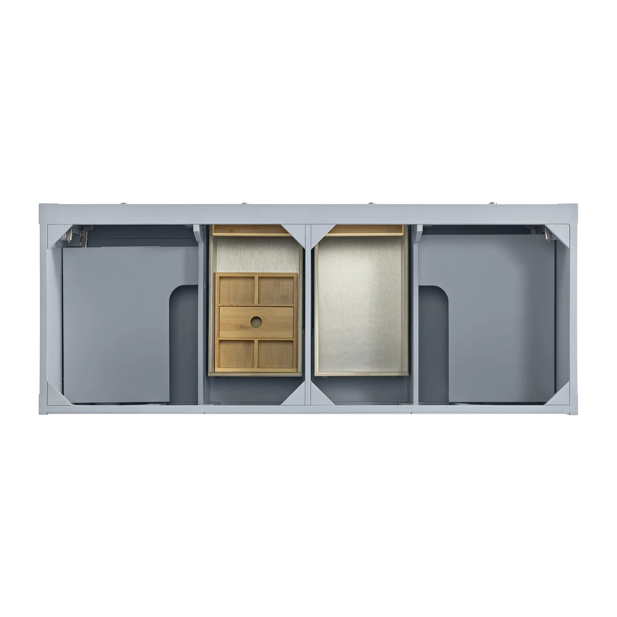 Breckenridge 60" Single Vanity in Serenity Blue Wireless Charger-Victorian Silver Silestone-8" Widespread image 7