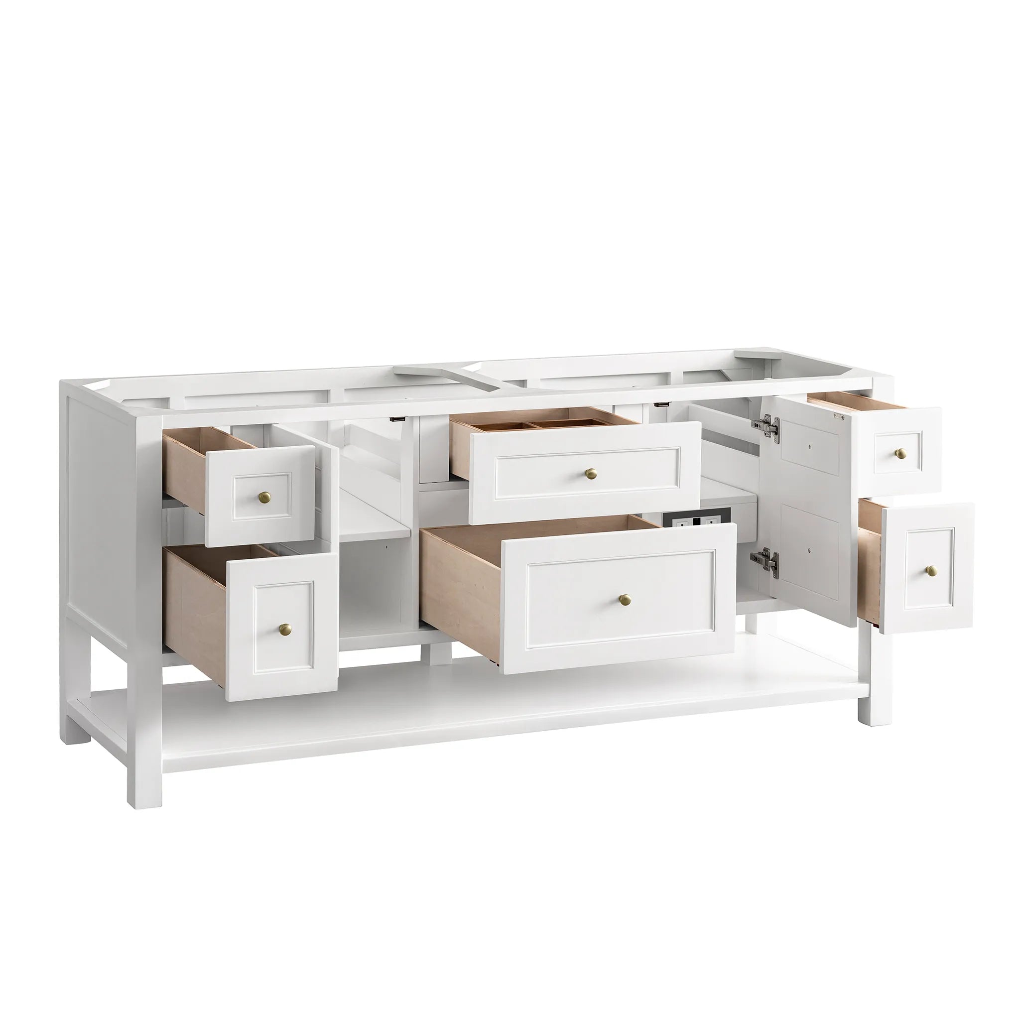 Breckenridge 72" Double Vanity Base Only in Bright White w/FreePower Wireless Charger-Cabinet Only-Not Available image 5