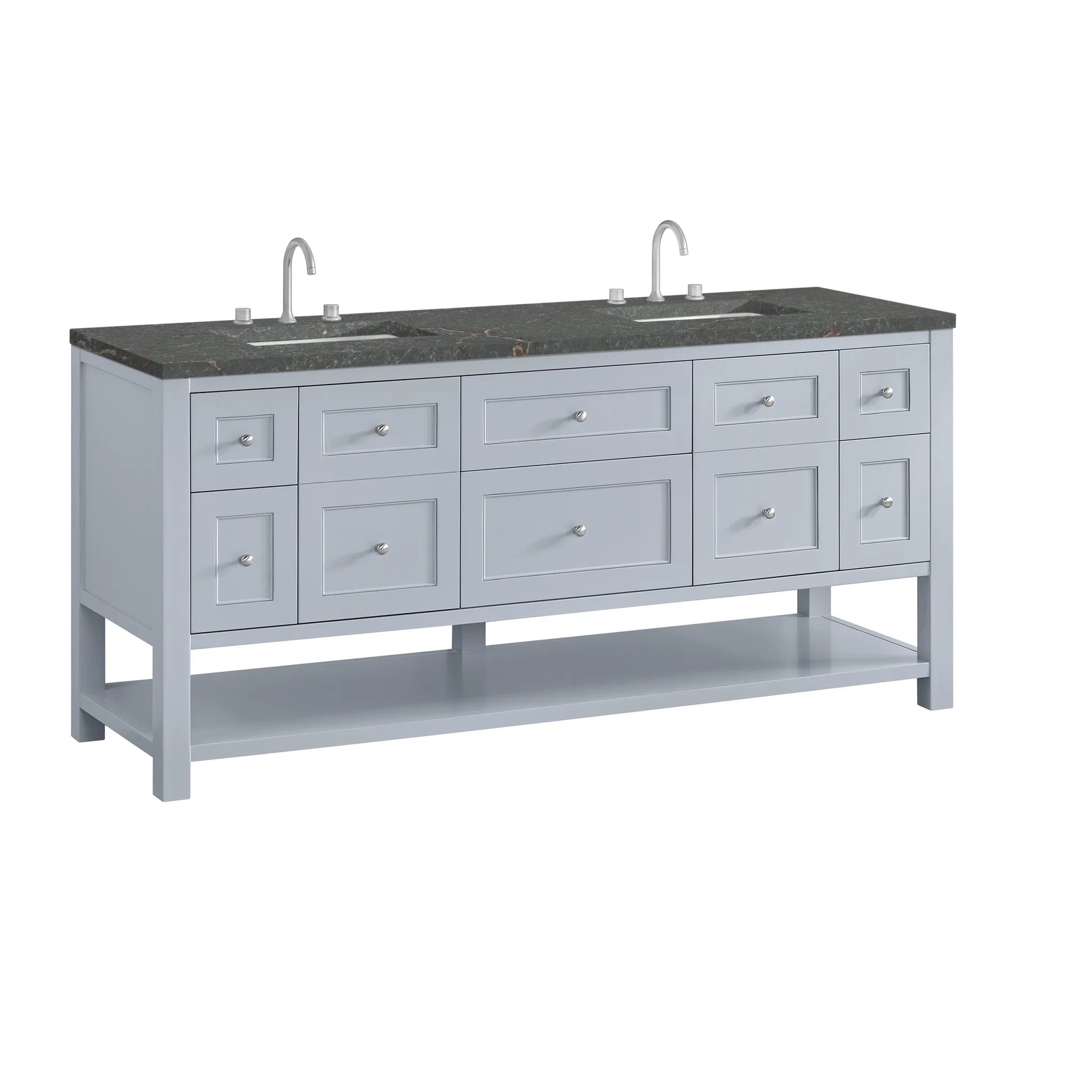 Breckenridge 72" Double Vanity in Serenity Blue-Parisien Bleu Silestone-8" Widespread image 8