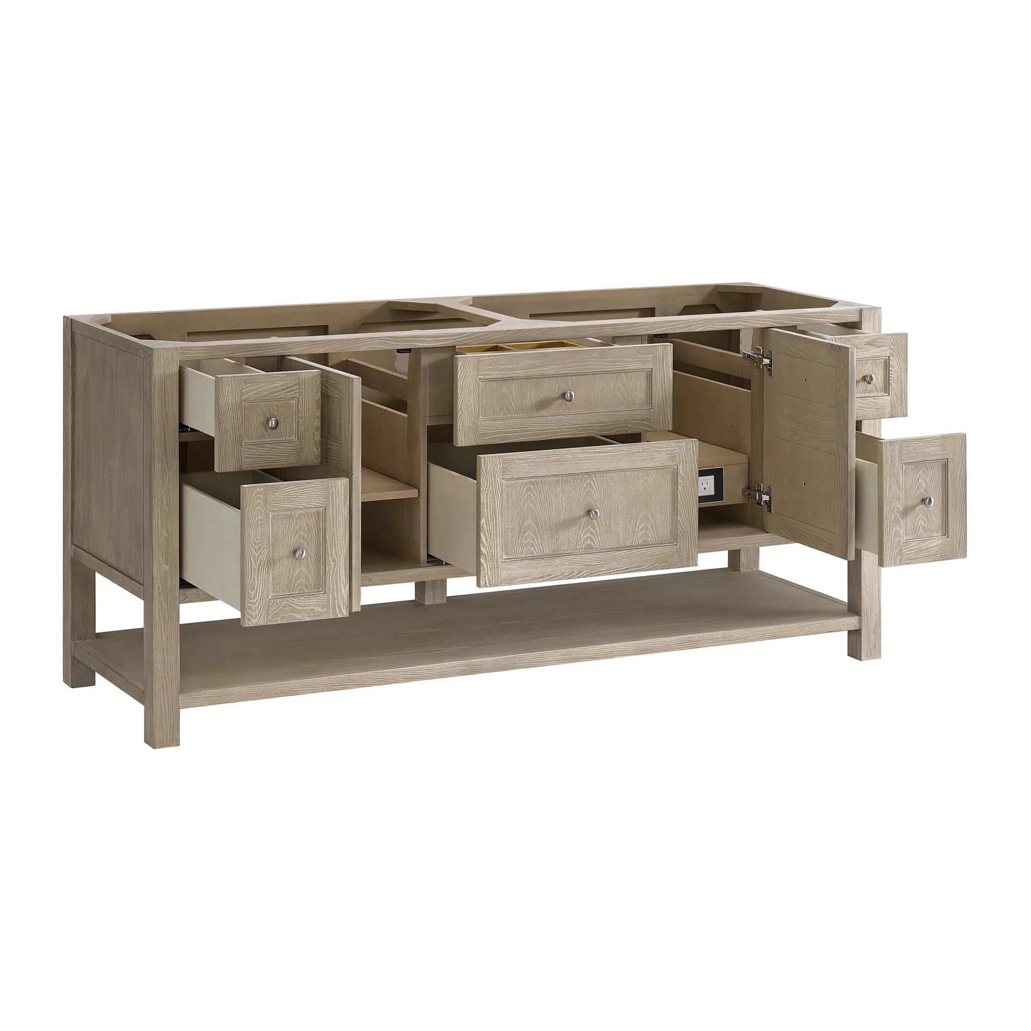 Breckenridge 72" Double Vanity in Whitewashed Oak w/FreePower Wireless Charger-Cabinet Only-Not Available image 3