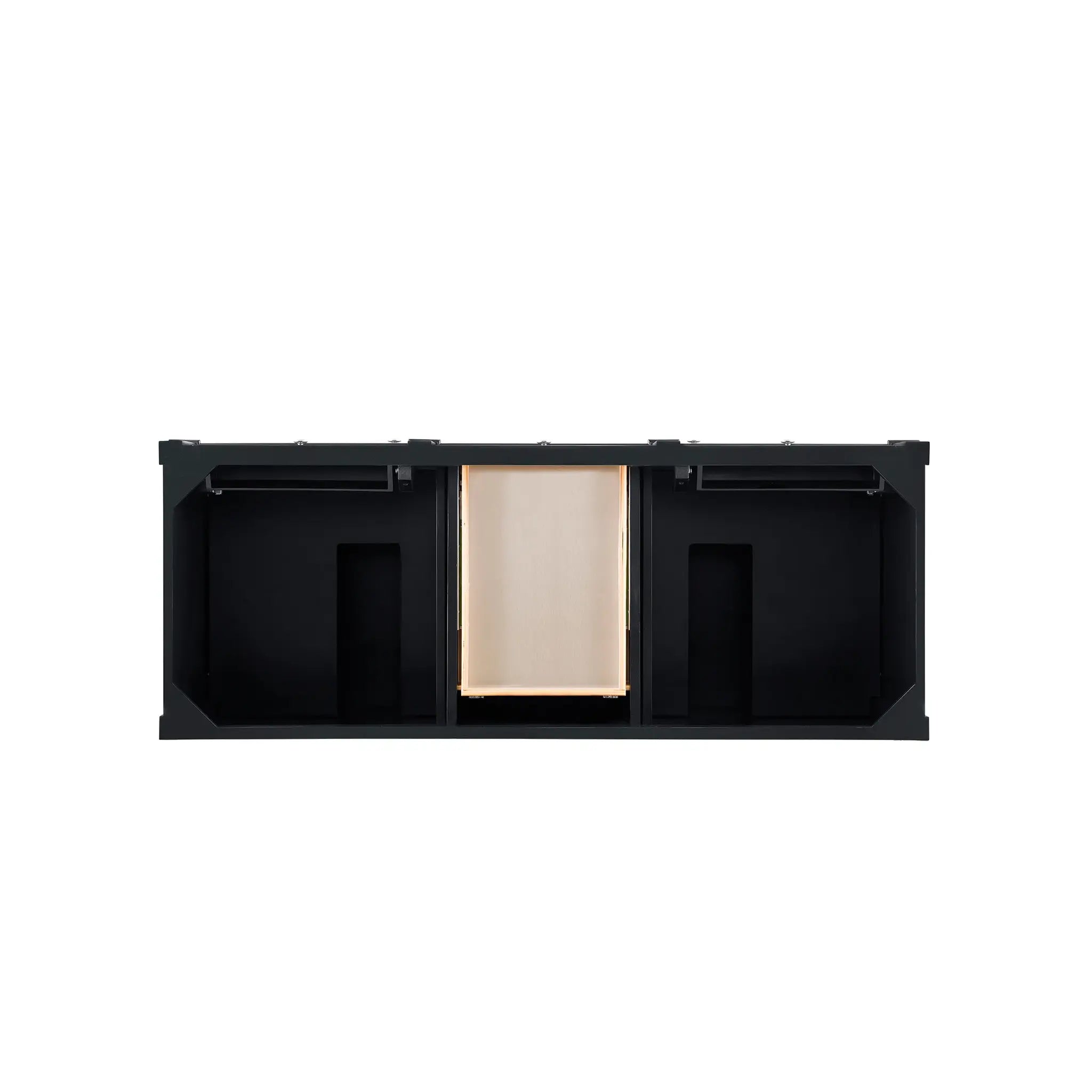 Brittany 60" Double Vanity in Black Onyx Wireless Charger-Eternal Jasmine Pearl Silestone-8" Widespread image 7