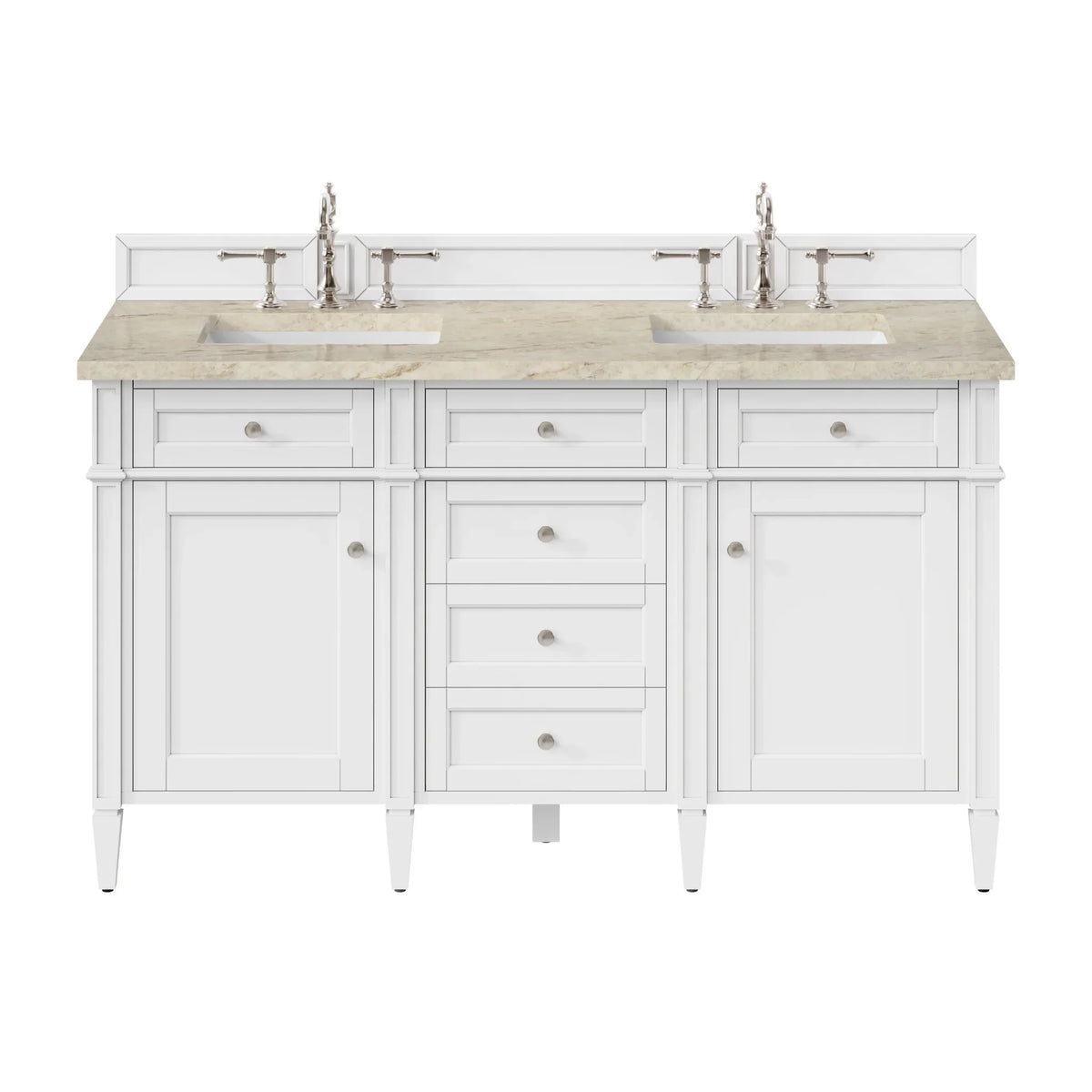 60" Brittany Double Vanity in Bright White Vanity by James Martin Vanities