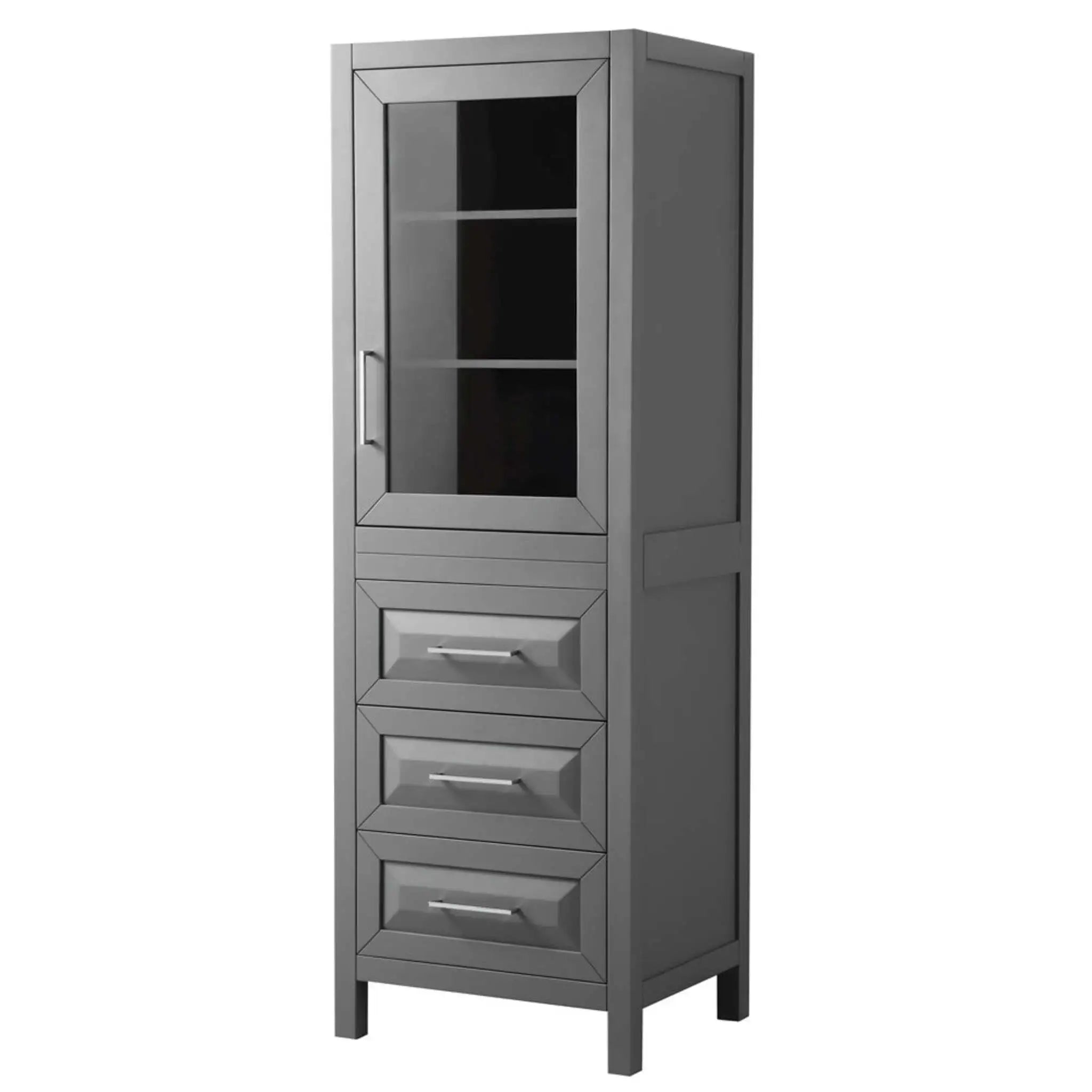 Dark Gray Bathroom Linen Tower Cabinet - Daria by Wyndham (WCV2525LTKG) image