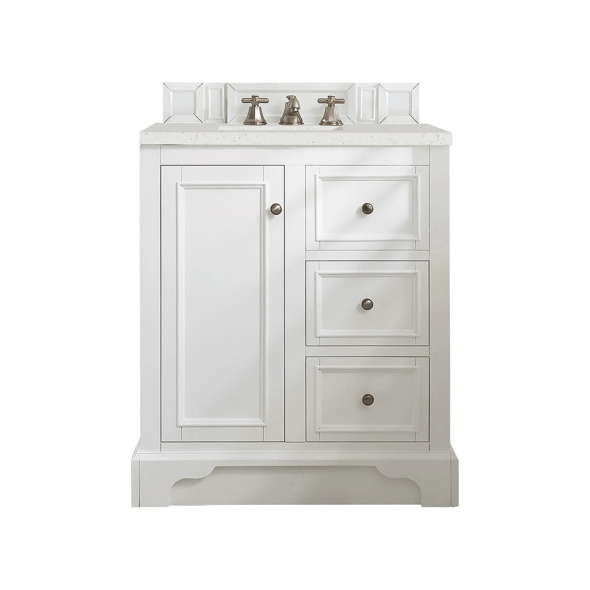 De Soto 30" Single Vanity in Bright White-Lime Delight Silestone-8" Widespread image