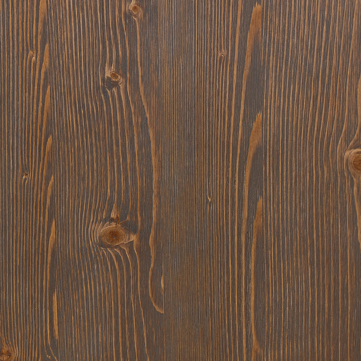 Finish swatch showing the grain of Spruce Aged Brown
