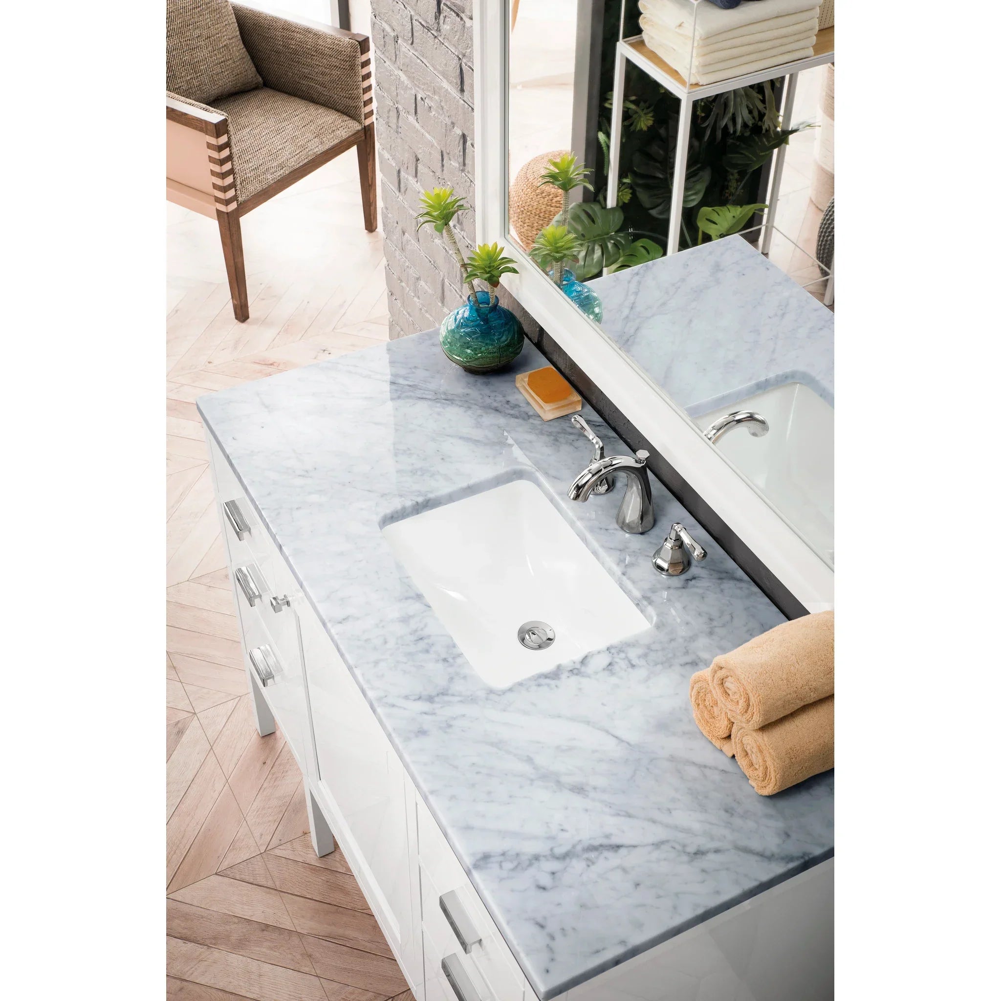 james-martin-e444-v48-gw-3car-carrara-white-top-8-widespread image 2