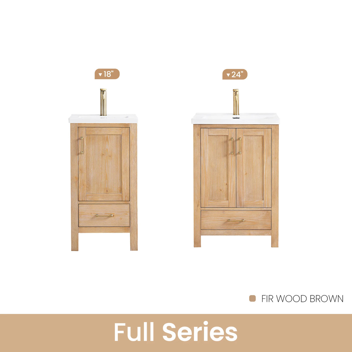 Lineup graphic of two vanity sizes in the same finish