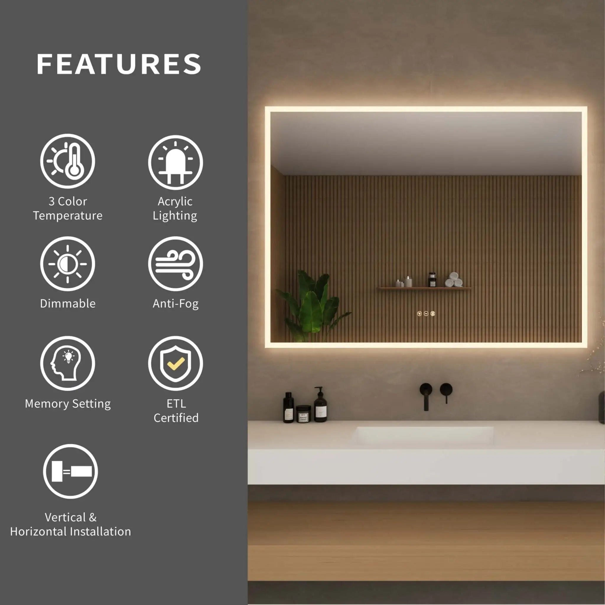 LED Mirror - Element by Wyndham (WCZLEDCHM4836) image 3