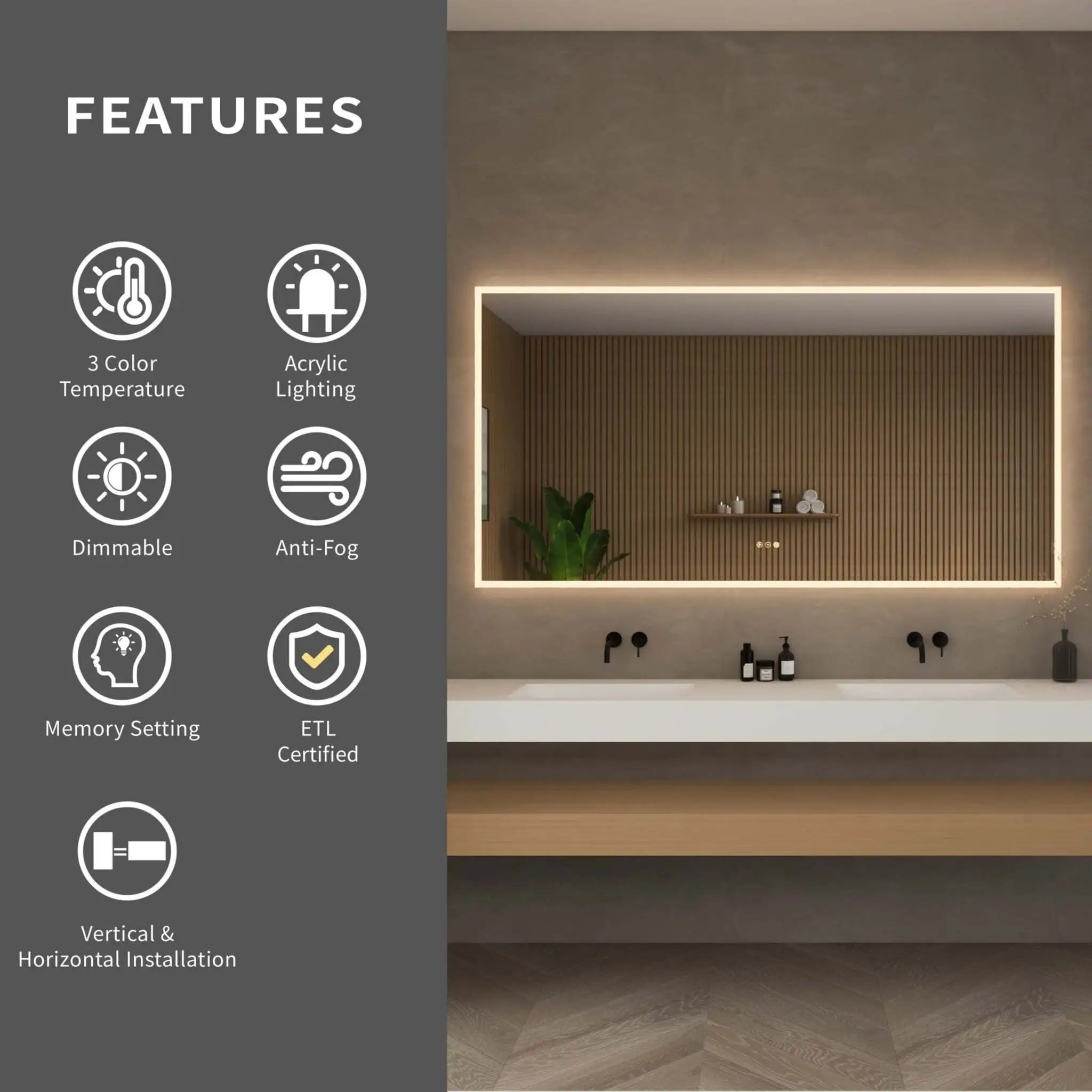 LED Mirror - Element by Wyndham (WCZLEDCHM7036) image 3