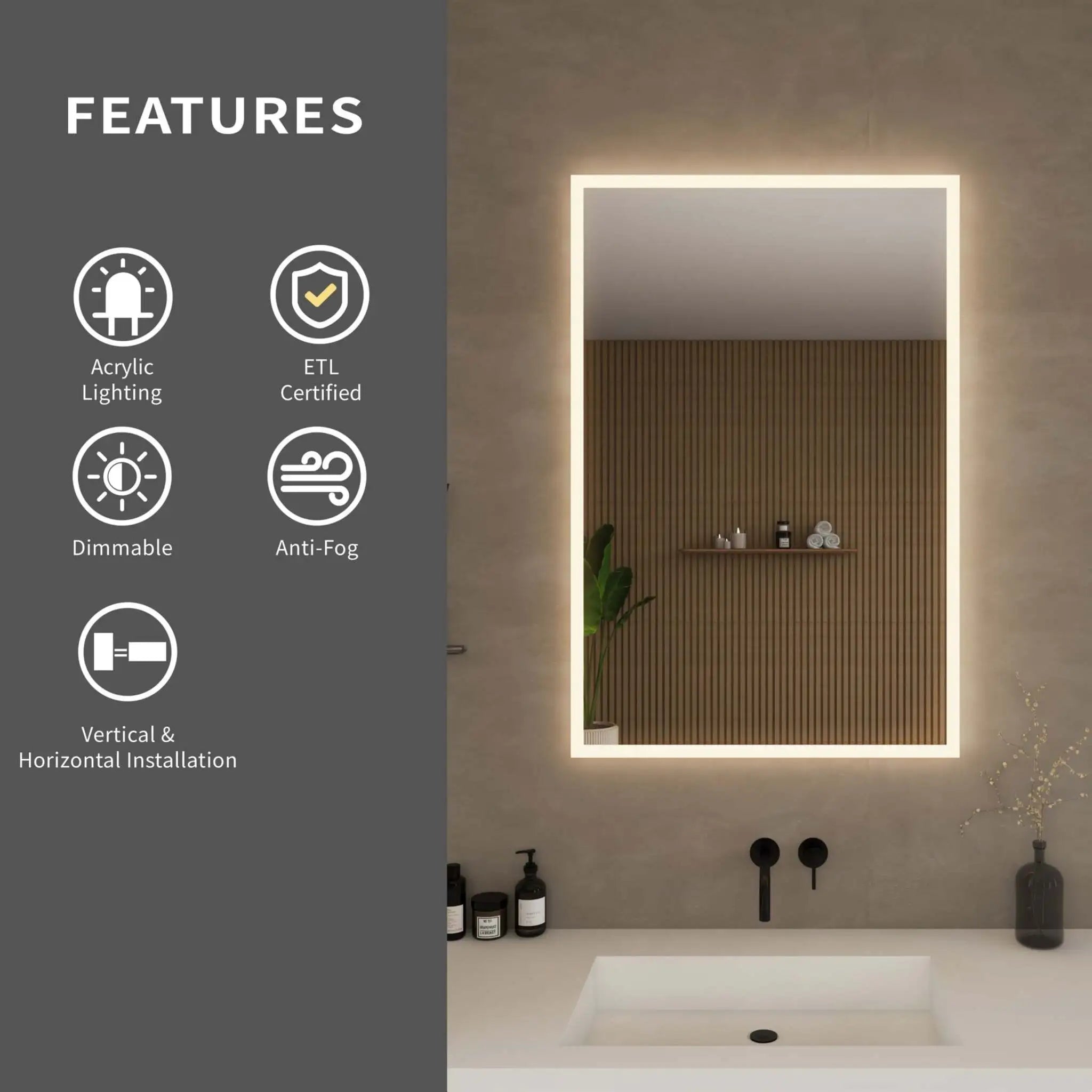 LED Mirror - Hilton by Wyndham (WCZLEDWSDPL2436) image 3