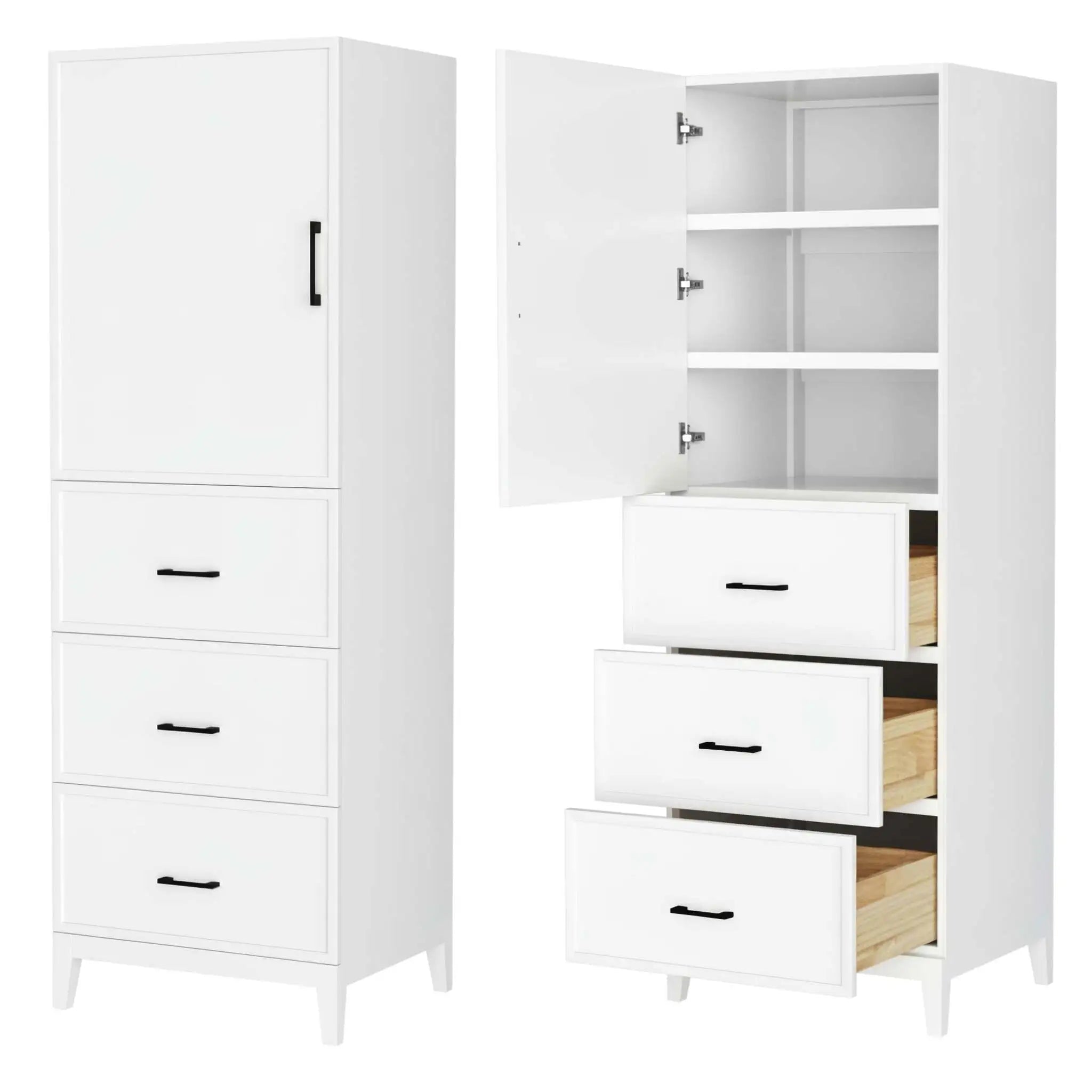White Bathroom Linen Tower Cabinet - Elan by Wyndham (WCH7171LTWB) image 2