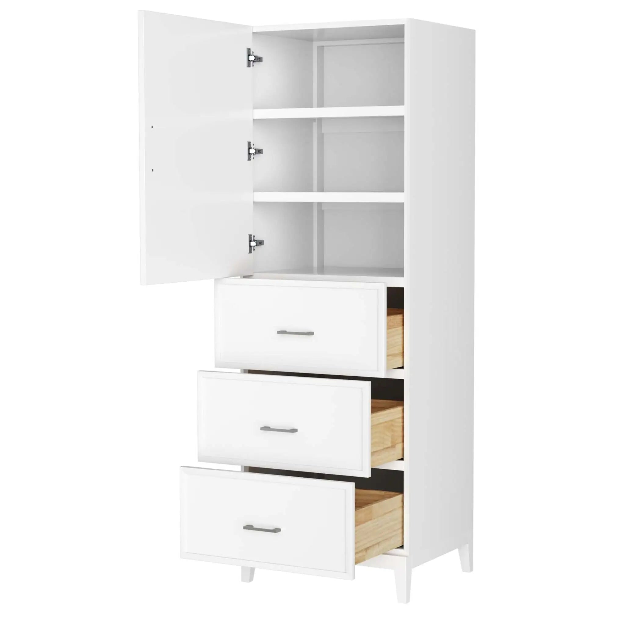 White Bathroom Linen Tower Cabinet - Elan by Wyndham (WCH7171LTWH) image 1