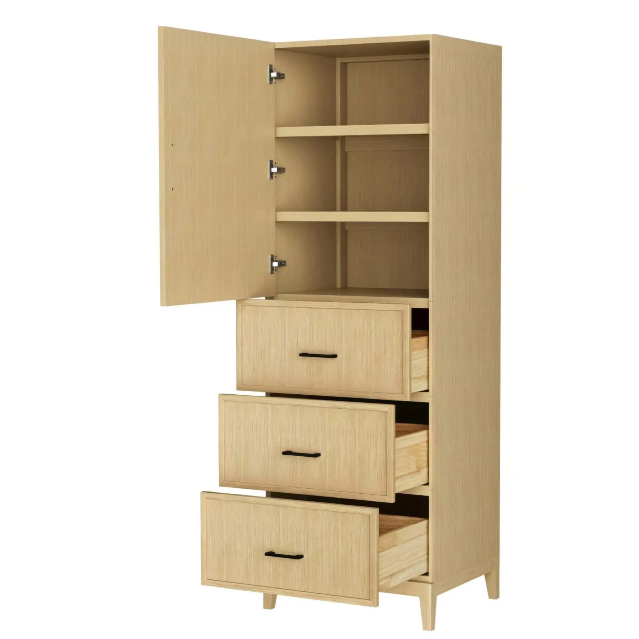 White Oak Bathroom Linen Tower Cabinet - Elan by Wyndham (WCH7171LTHB) image 1