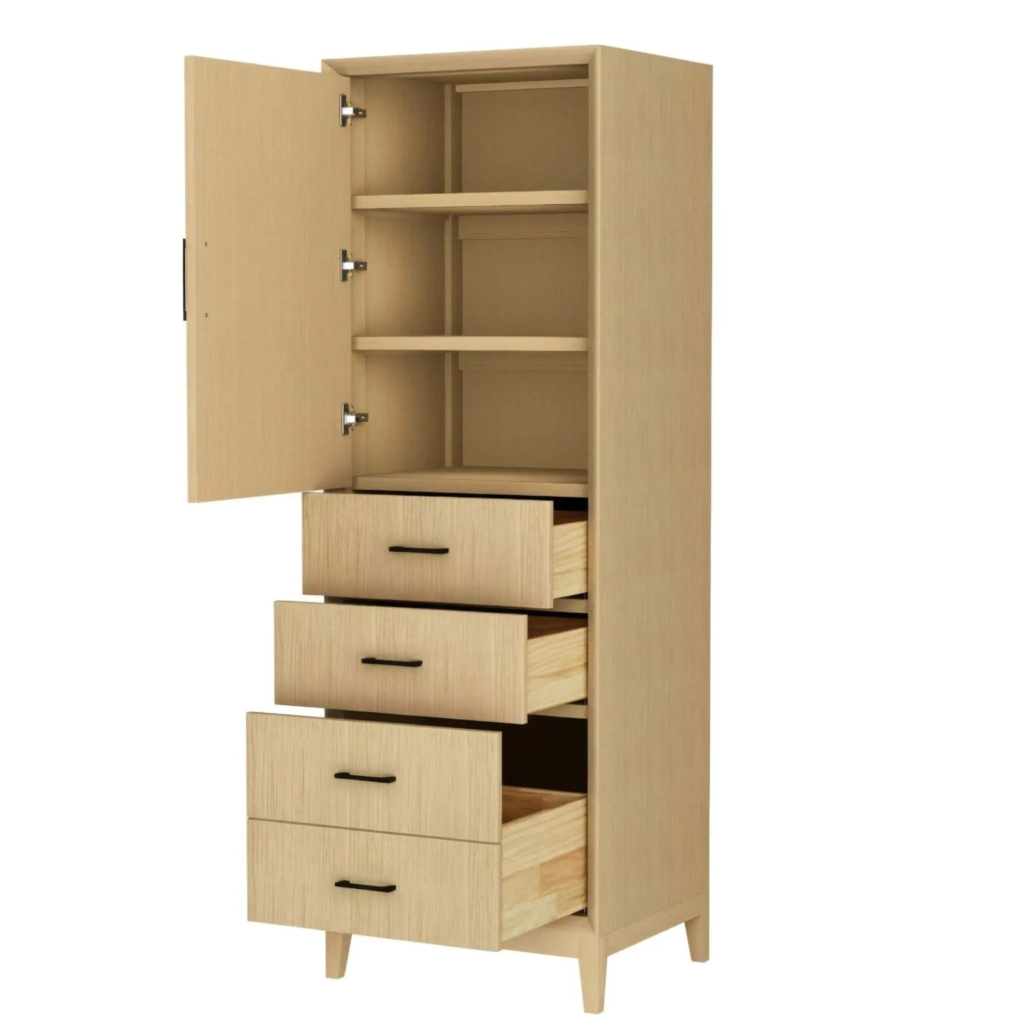 White Oak Bathroom Linen Tower Cabinet - Janna by Wyndham (WCH7575LTHB) image 1