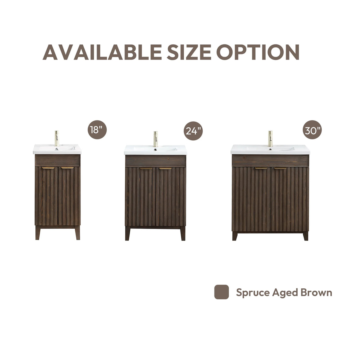 Available size options laid out side by side