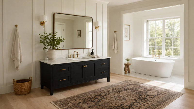 What Countertop Goes With a Black Bathroom Vanity?