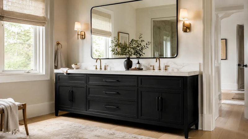 Black Bathroom Vanity Hardware: Matte, Brass, and Chrome Pairings