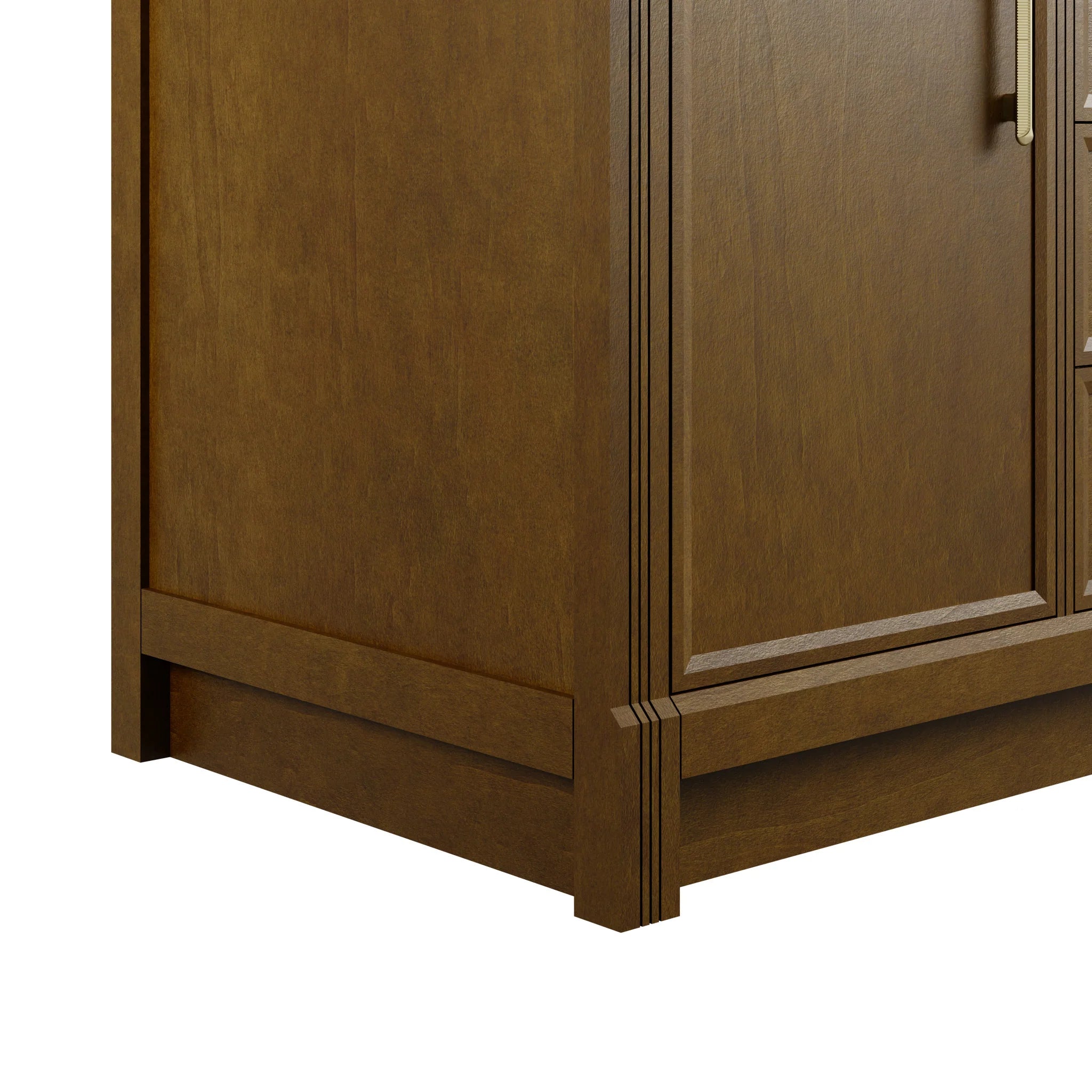 120" Bellshire Dual Vanity in Honey Oak with 24" Make-Up Counter by James Martin Vanities-White Zeus Silestone 6