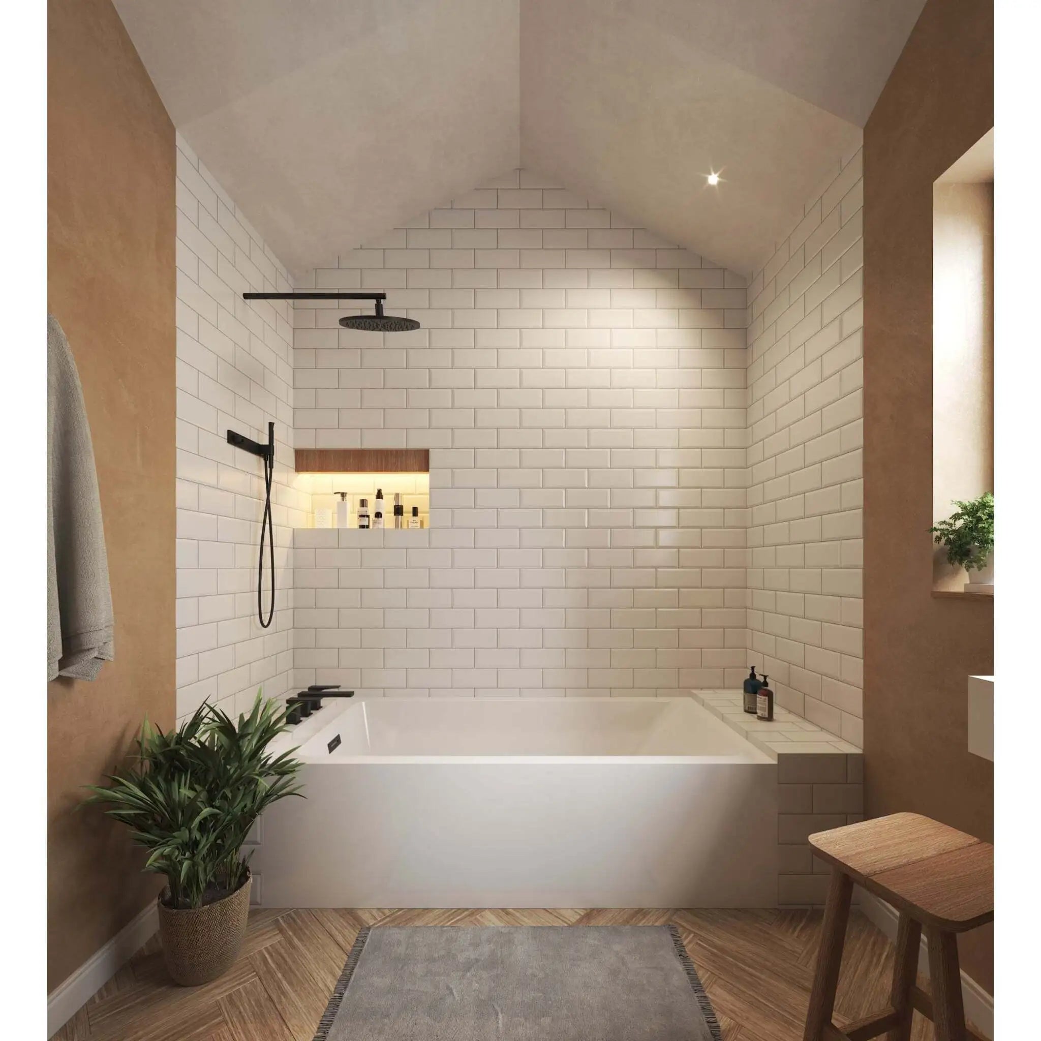 18" White Alcove Bathtub - Grayley by Wyndham (WCBTW16030L18MBTRIM) image 1