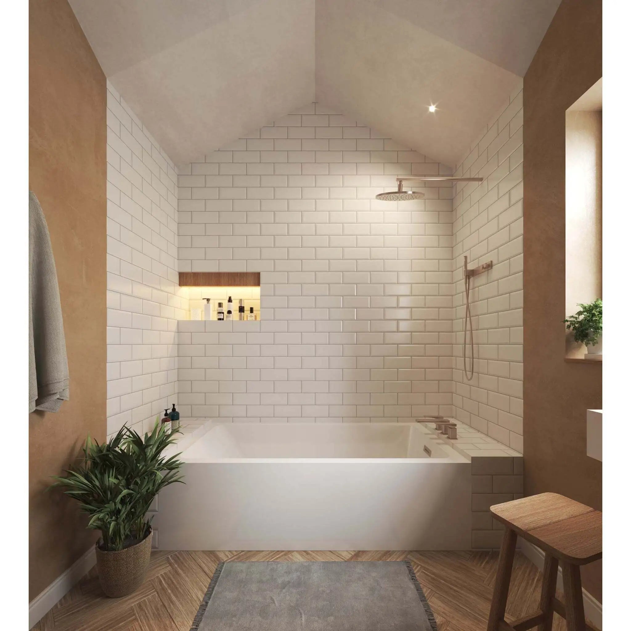 18" White Alcove Bathtub - Grayley by Wyndham (WCBTW16030R18BNTRIM) image 1