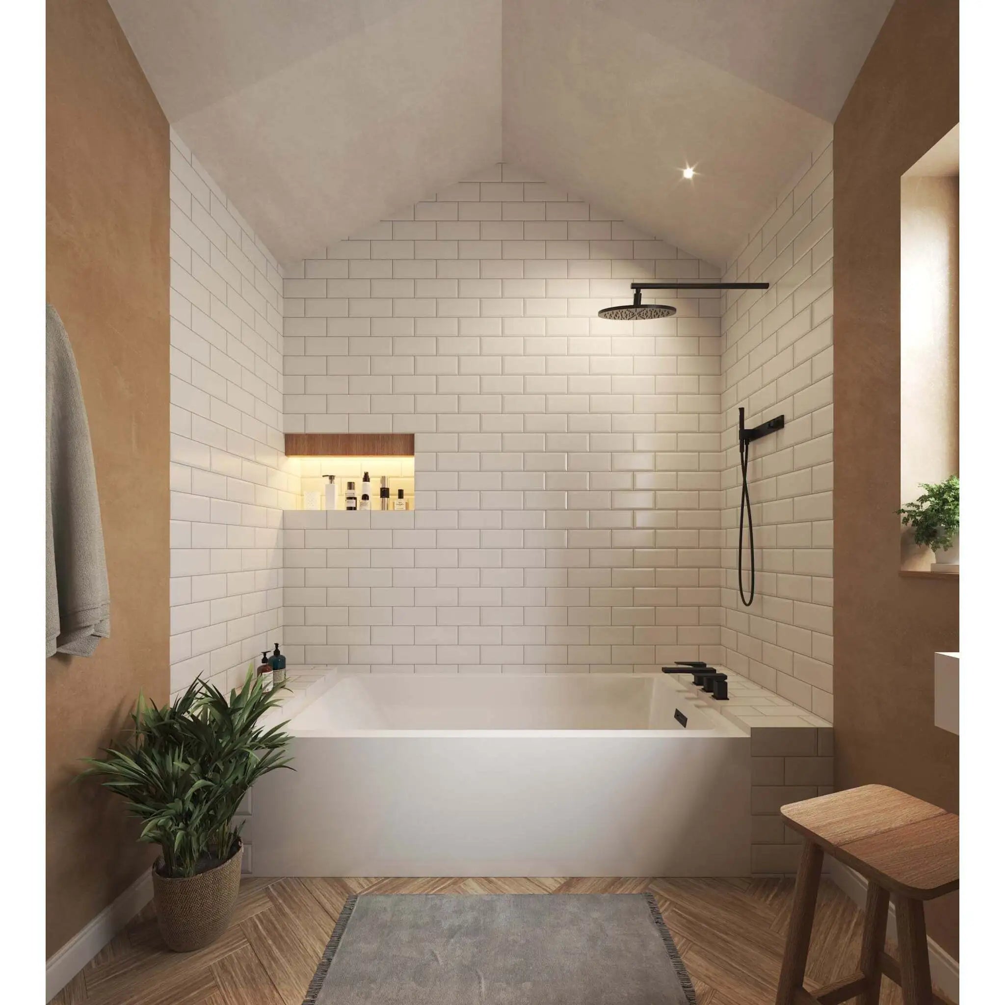 18" White Alcove Bathtub - Grayley by Wyndham (WCBTW16030R18MBTRIM) image 1