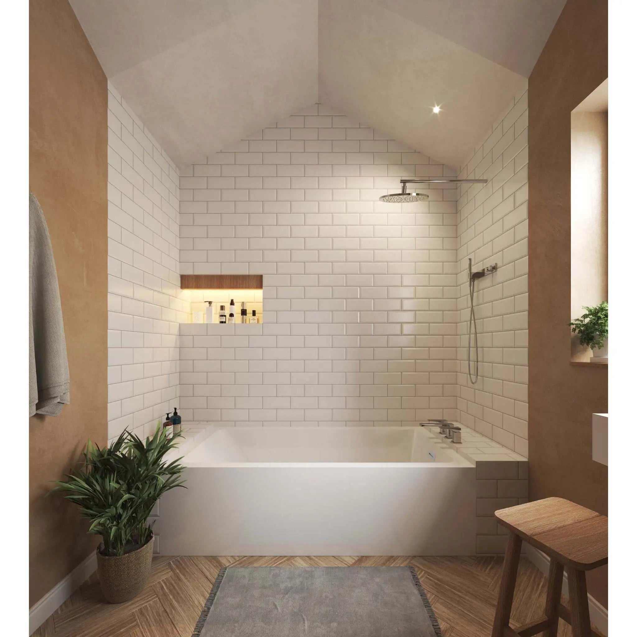 18" White Alcove Bathtub - Grayley by Wyndham (WCBTW16030R18SWTRIM) image 1
