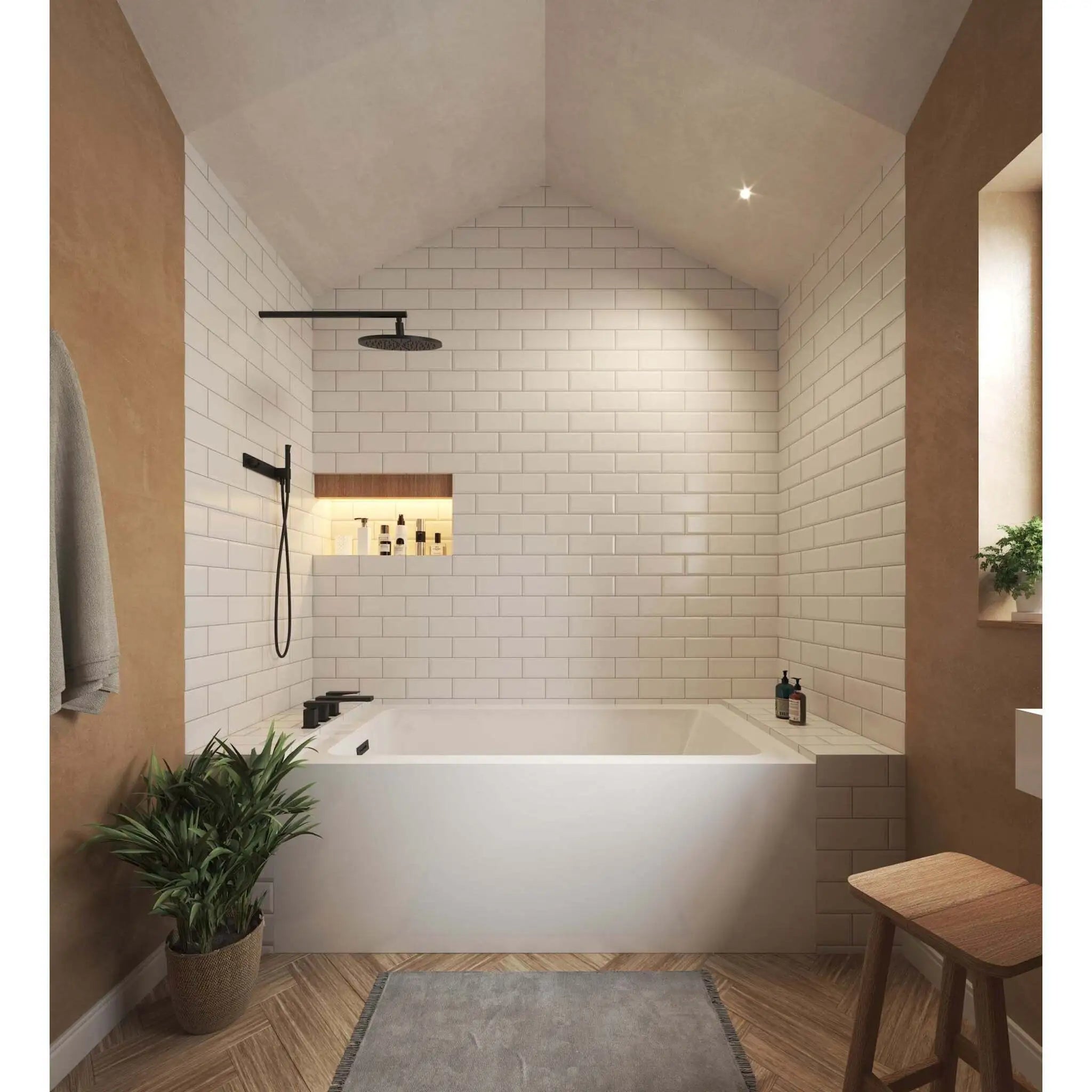 18" White Alcove Bathtub - Grayley by Wyndham (WCBTW16032L18MBTRIM) image 1