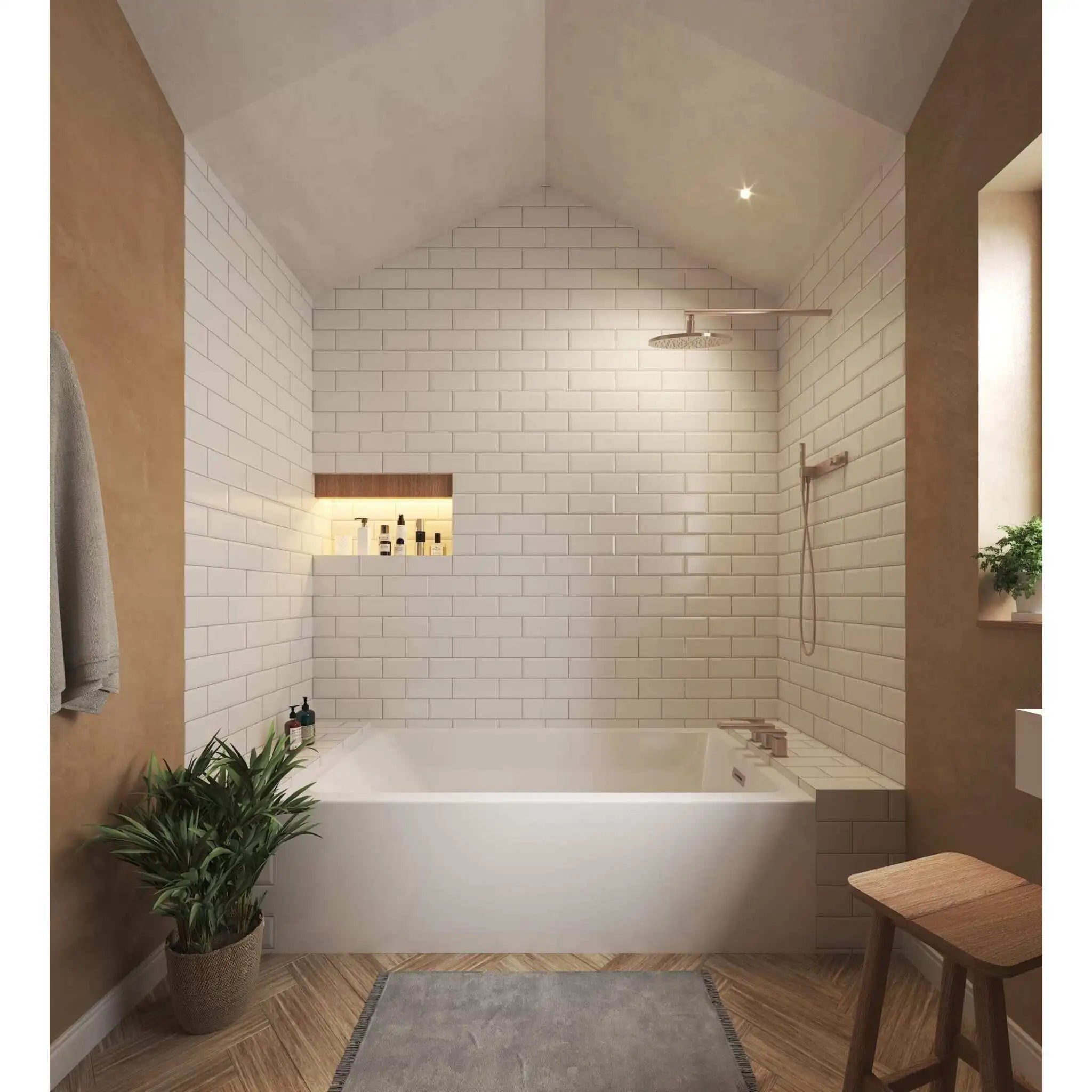 18" White Alcove Bathtub - Grayley by Wyndham (WCBTW16032R18BNTRIM) image 1