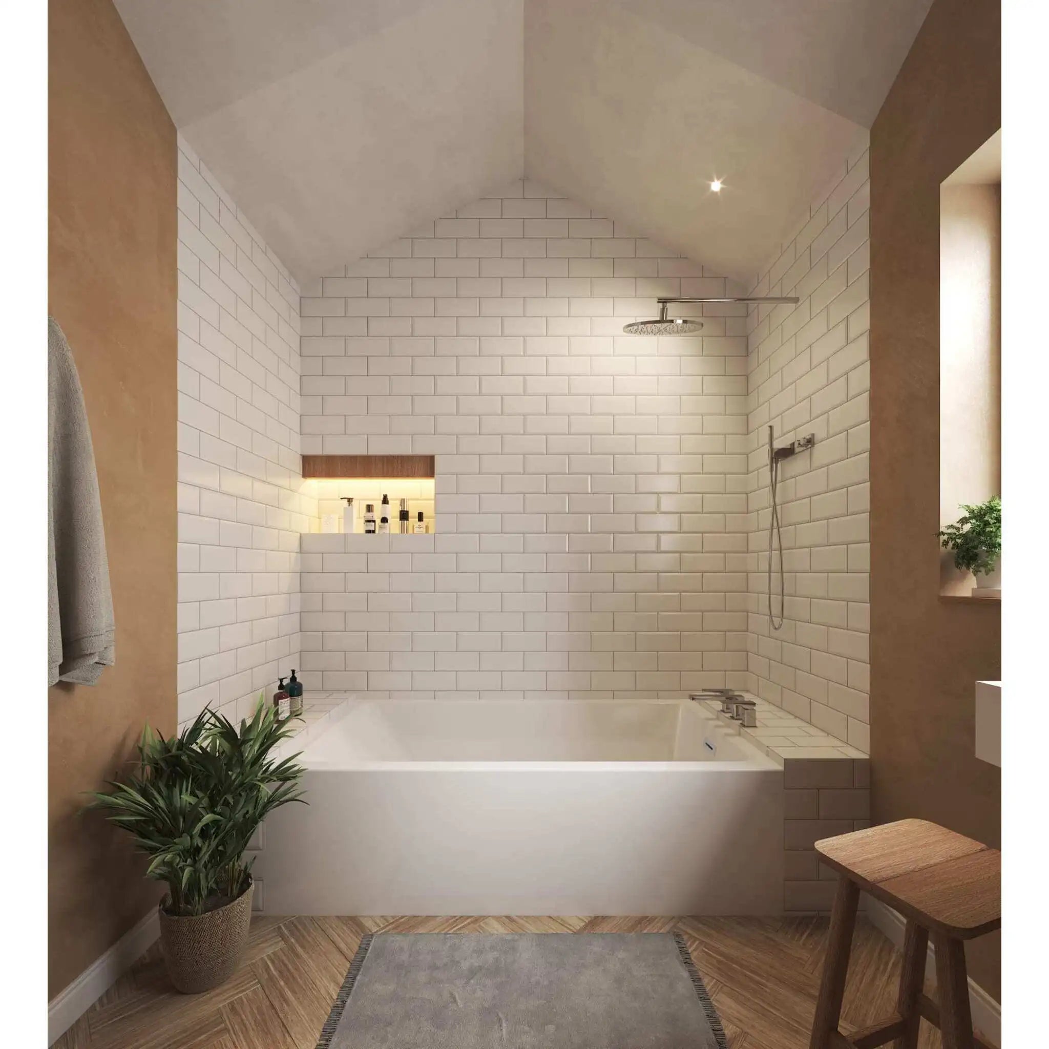 18" White Alcove Bathtub - Grayley by Wyndham (WCBTW16032R18SWTRIM) image 1