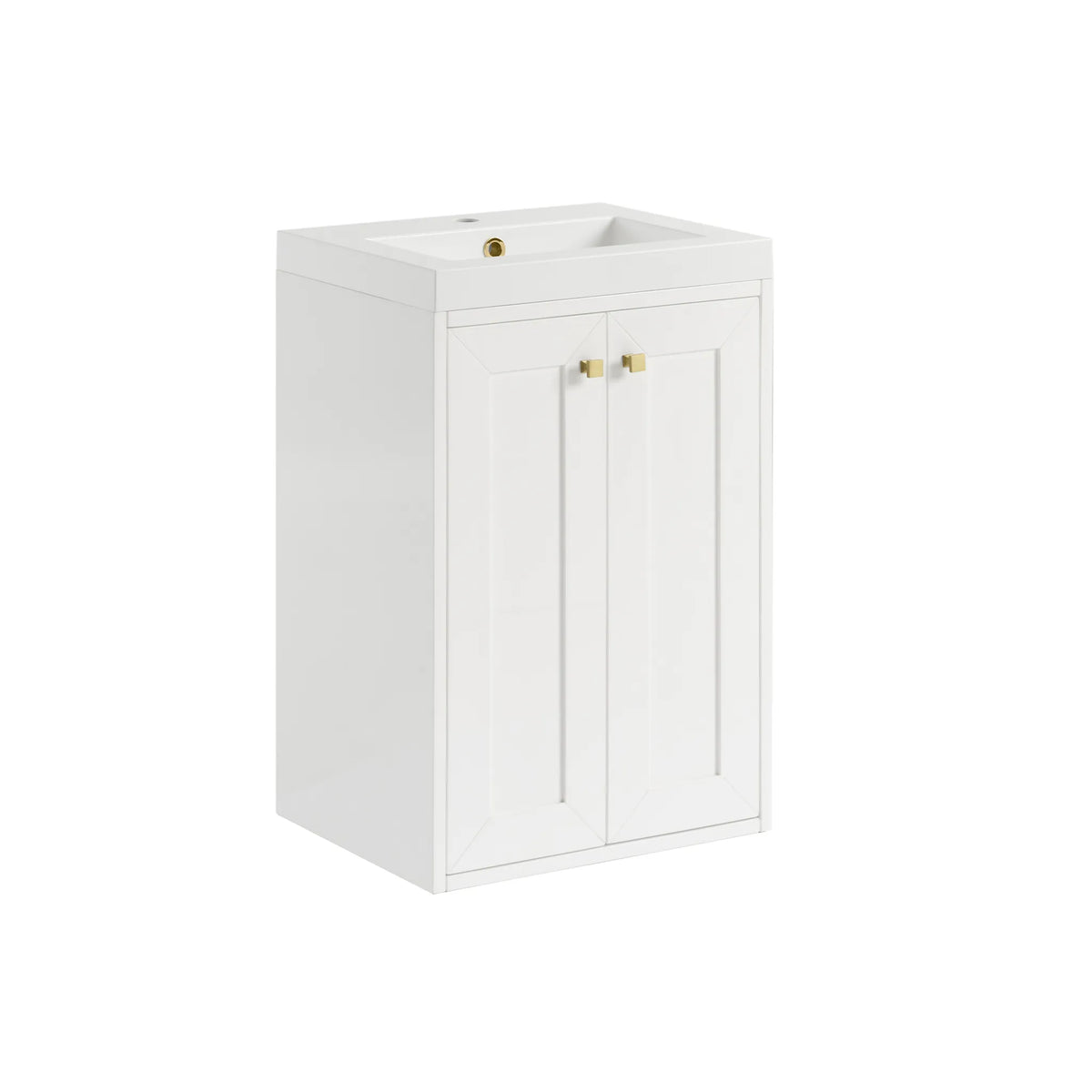 20" Chianti Single Cabinet in Glossy White in Champagne Brass-White Glossy image 19