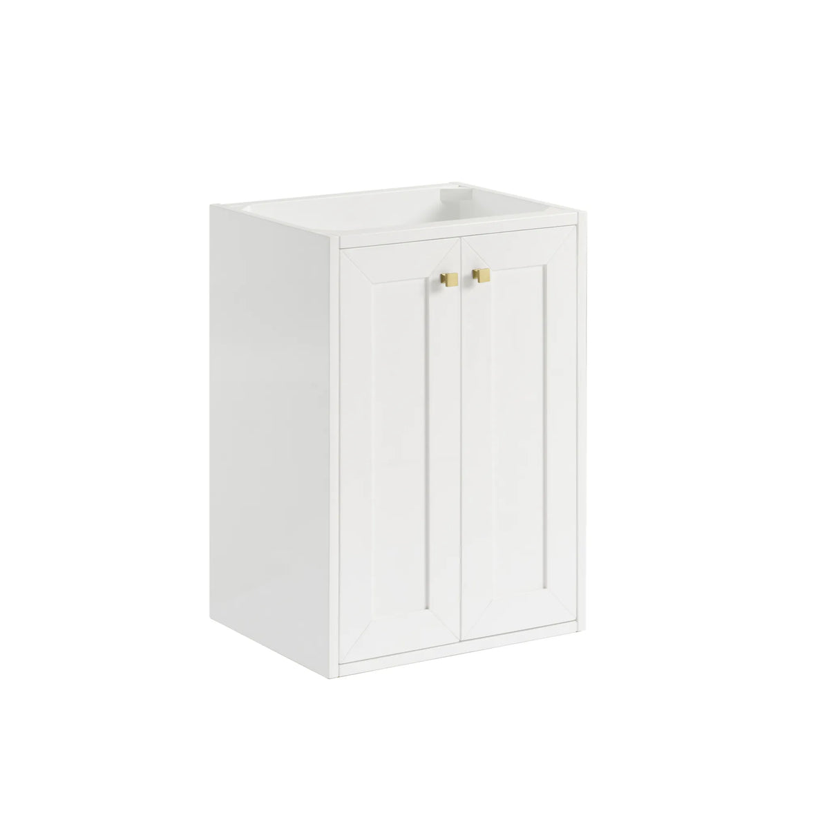 20" Chianti Single Cabinet in Glossy White in Champagne Brass-White Glossy image 5