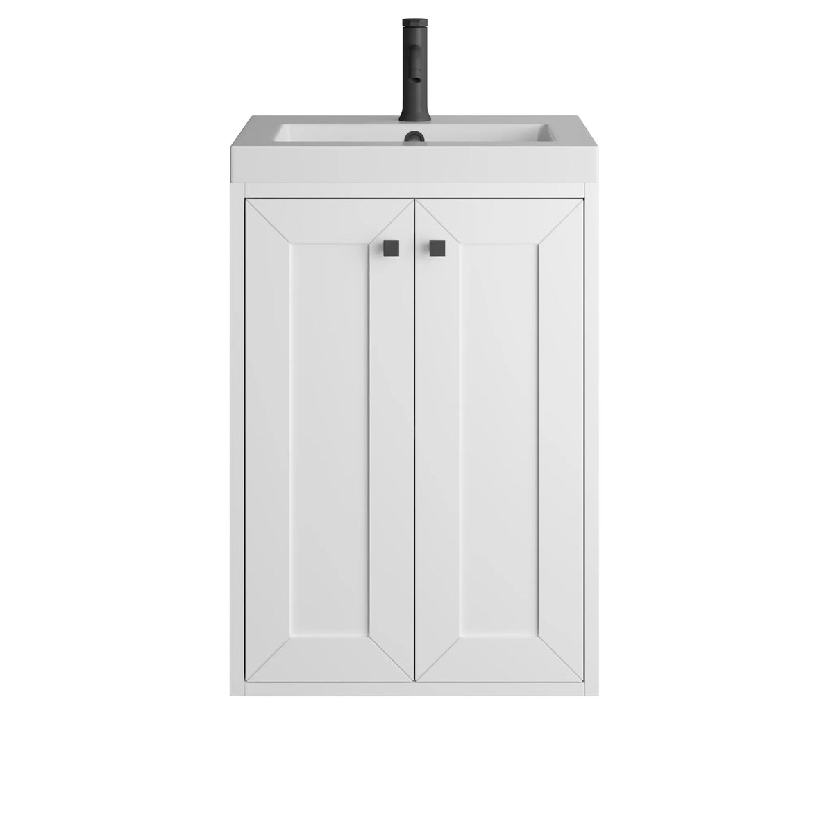 20" Chianti Single Cabinet in Glossy White in Matte Black-White Glossy image 2