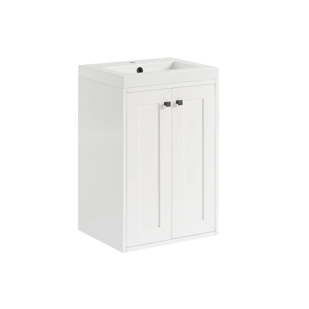 20" Chianti Single Cabinet in Glossy White in Matte Black-White Glossy image 20