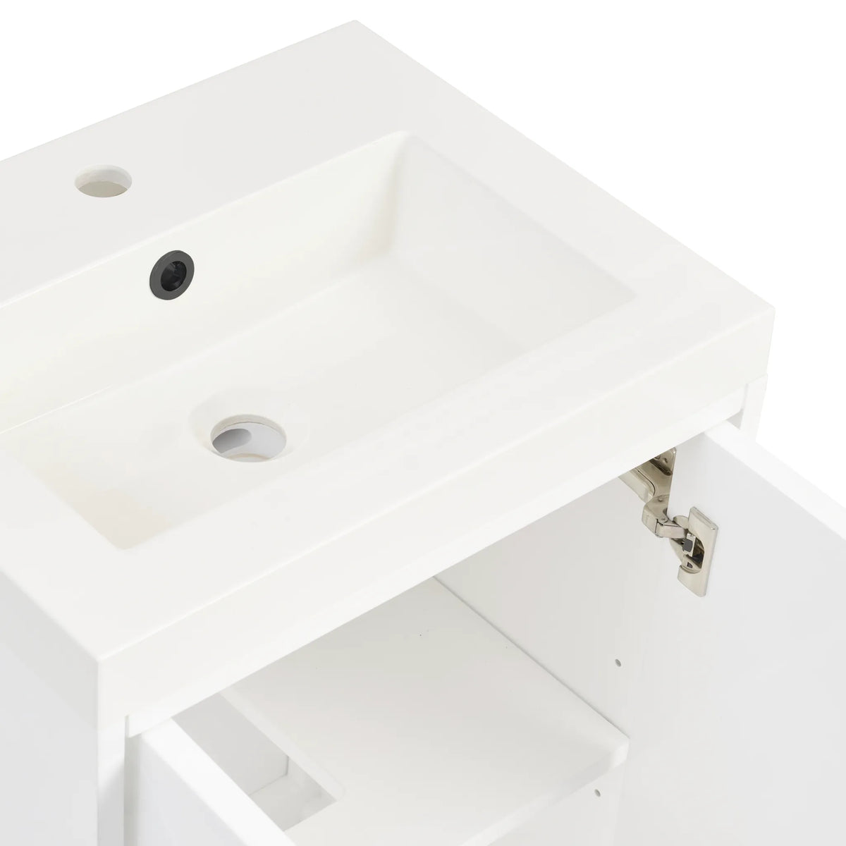 20" Chianti Single Cabinet in Glossy White in Matte Black-White Glossy image 21