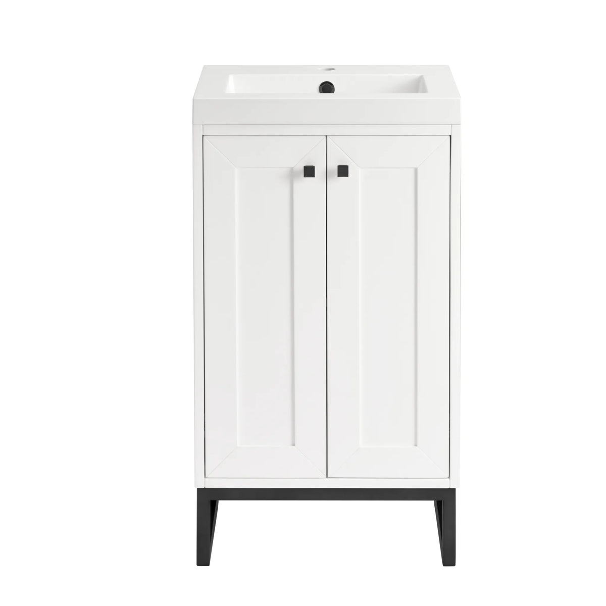 20" Chianti Single Cabinet in Glossy White in Matte Black-White Glossy image