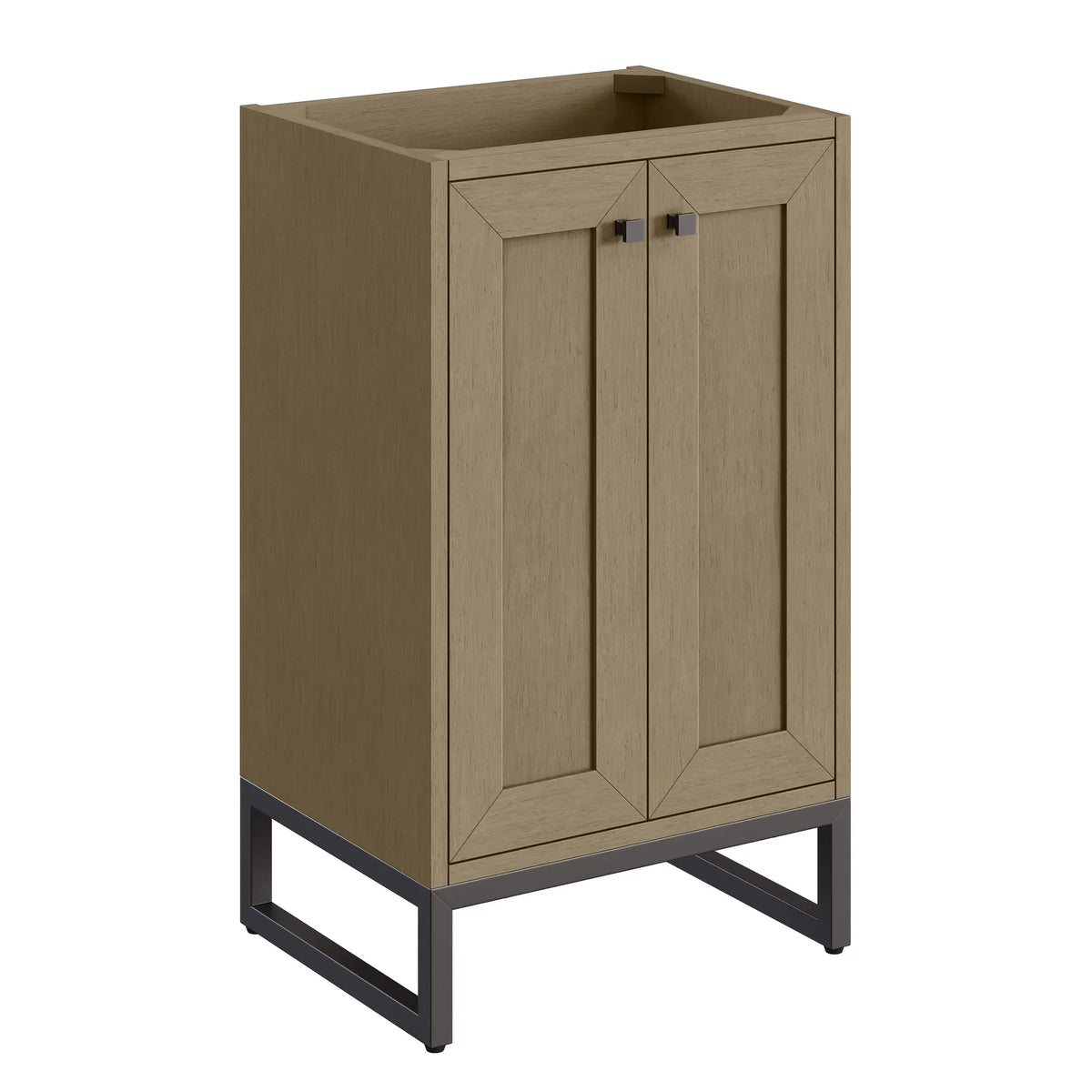 20" Chianti Single Cabinet in Walnut Whisper in Matte Black by James Martin Vanities