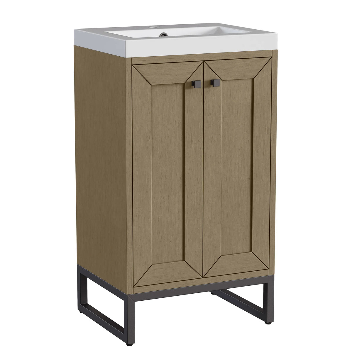 20" Chianti Single Cabinet in Walnut Whisper in Matte Black-White Glossy image 17