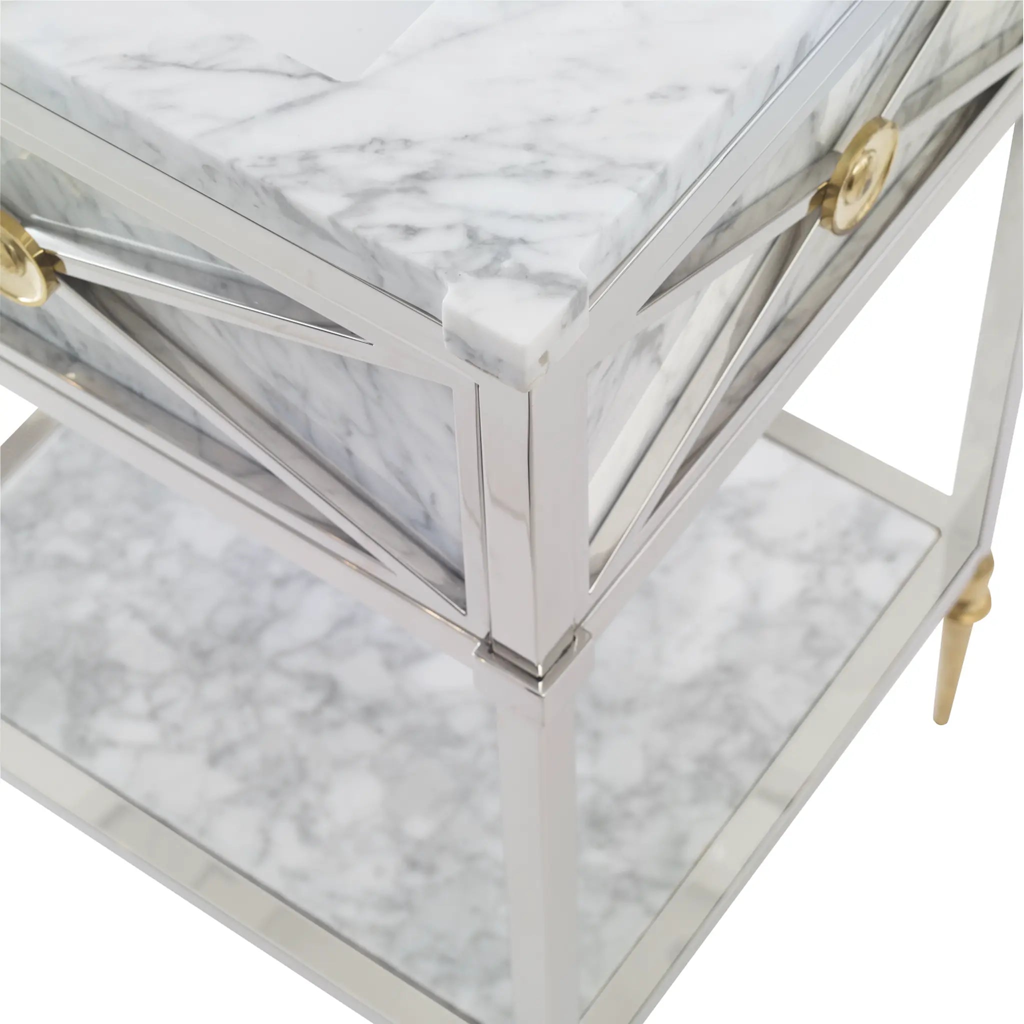 22" Napoleon Petite Sink Chest - White Carrera Marble by Ambella Home image 3