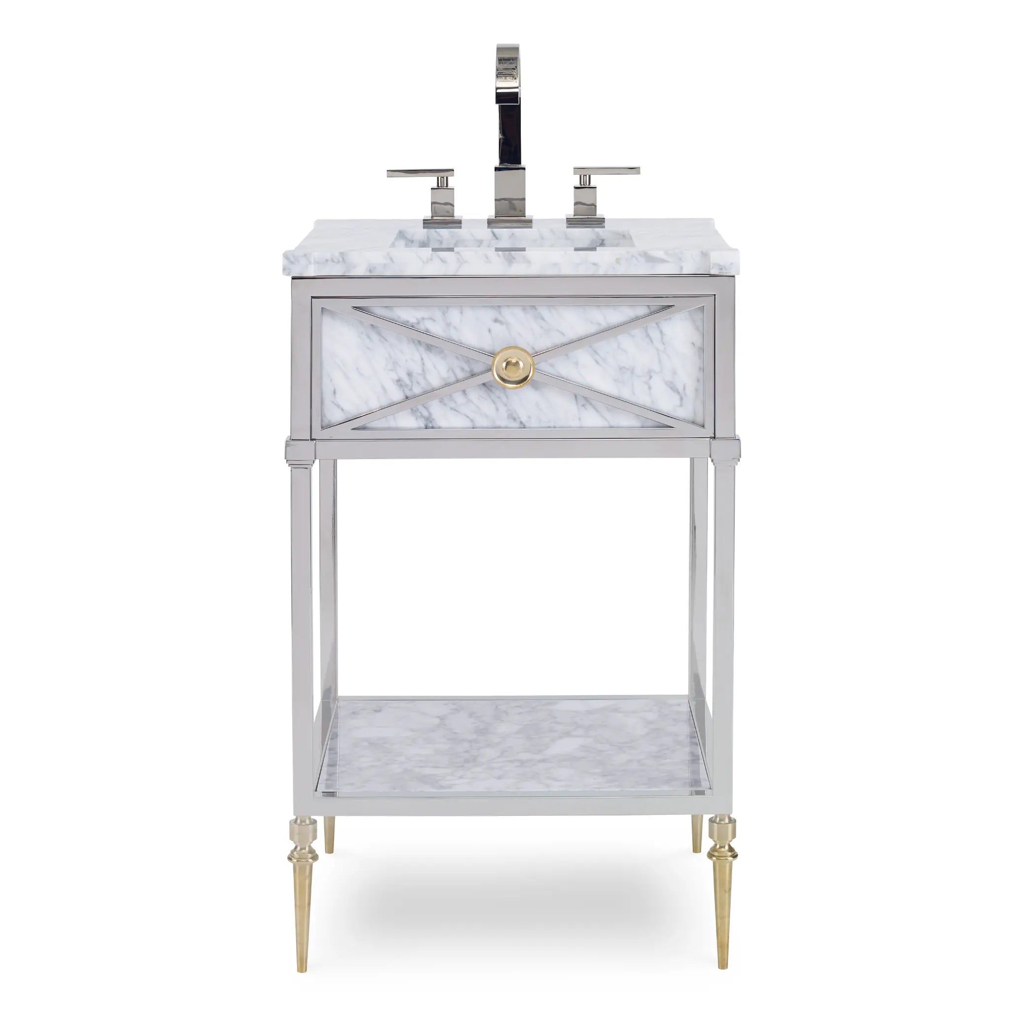22" Napoleon Petite Sink Chest - White Carrera Marble by Ambella Home image