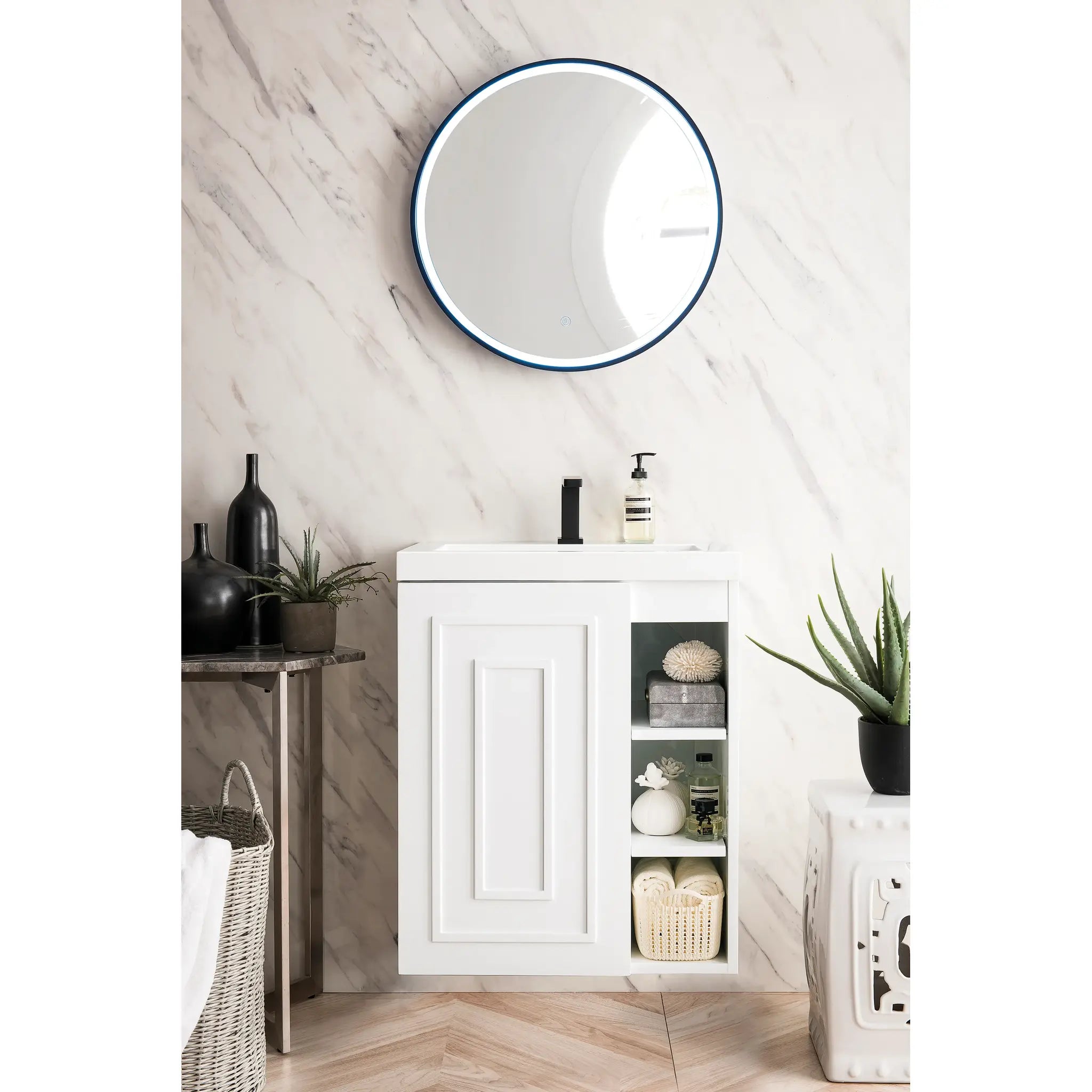 24" Alicante Single Vanity in Glossy White-White Glossy image 1
