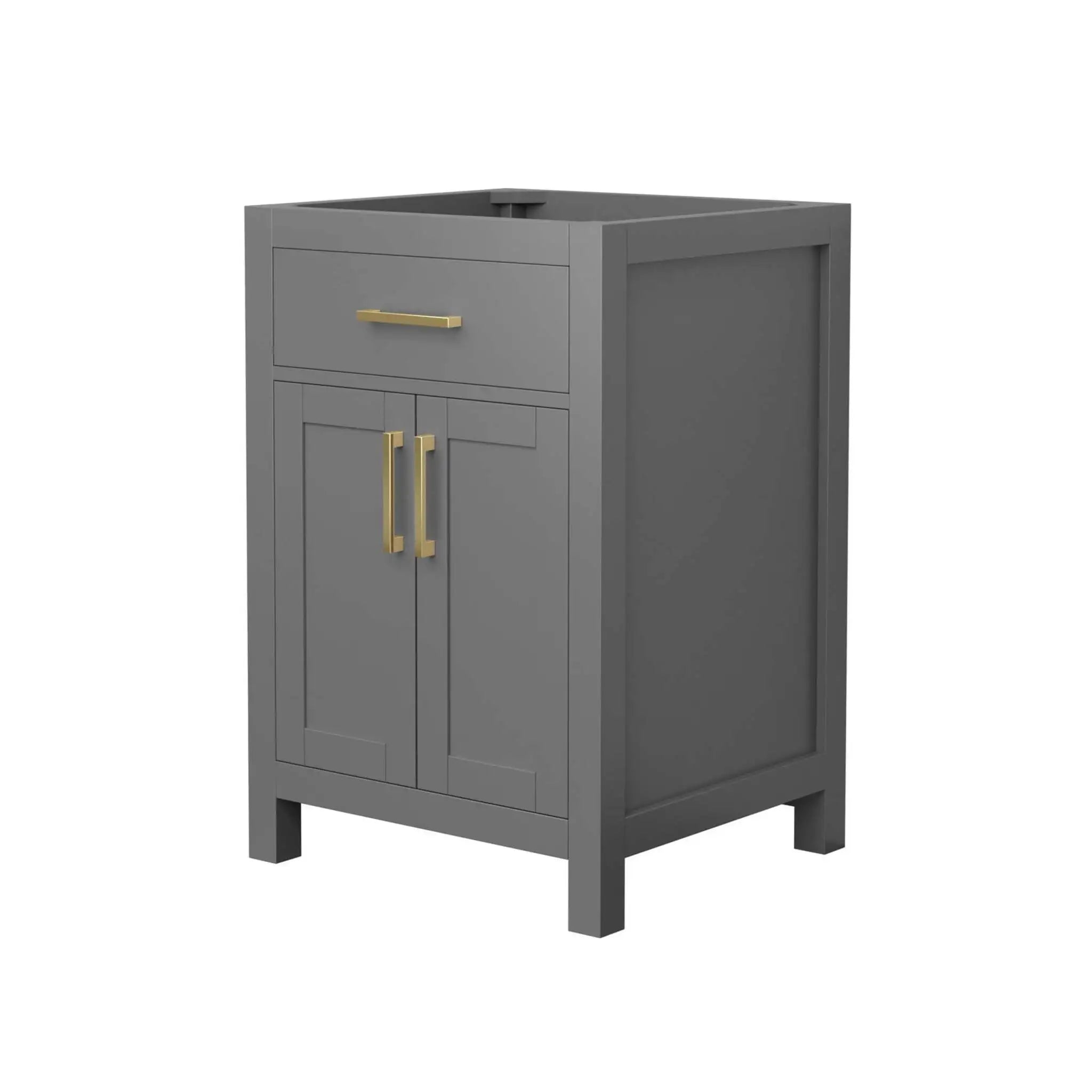 24" Beckett Single Bathroom Vanity in Dark Gray with Brushed Gold Trim by Wyndham
