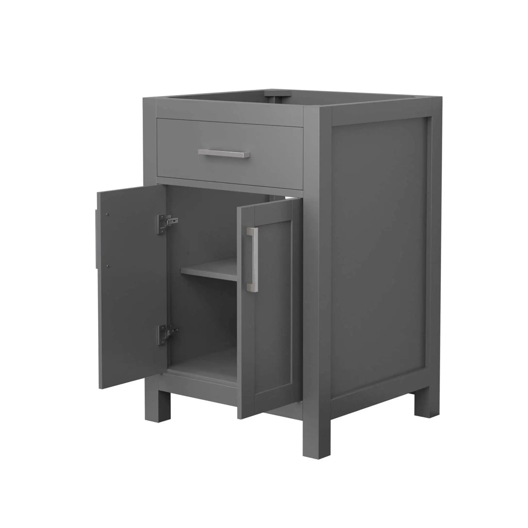 24" Beckett Single Bathroom Vanity in Dark Gray with Brushed Nickel Trim by Wyndham