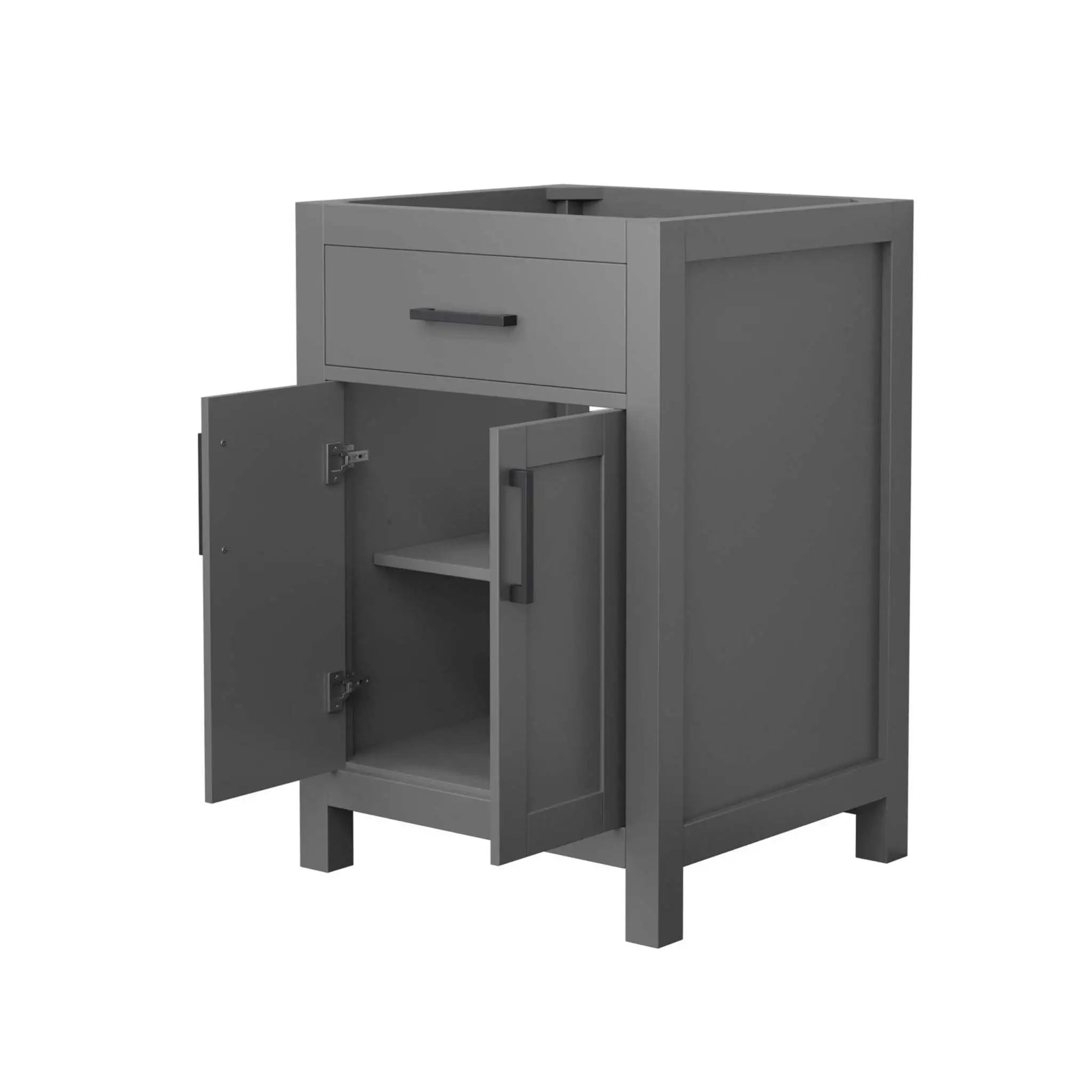 24" Beckett Single Bathroom Vanity in Dark Gray with Matte Black Trim by Wyndham