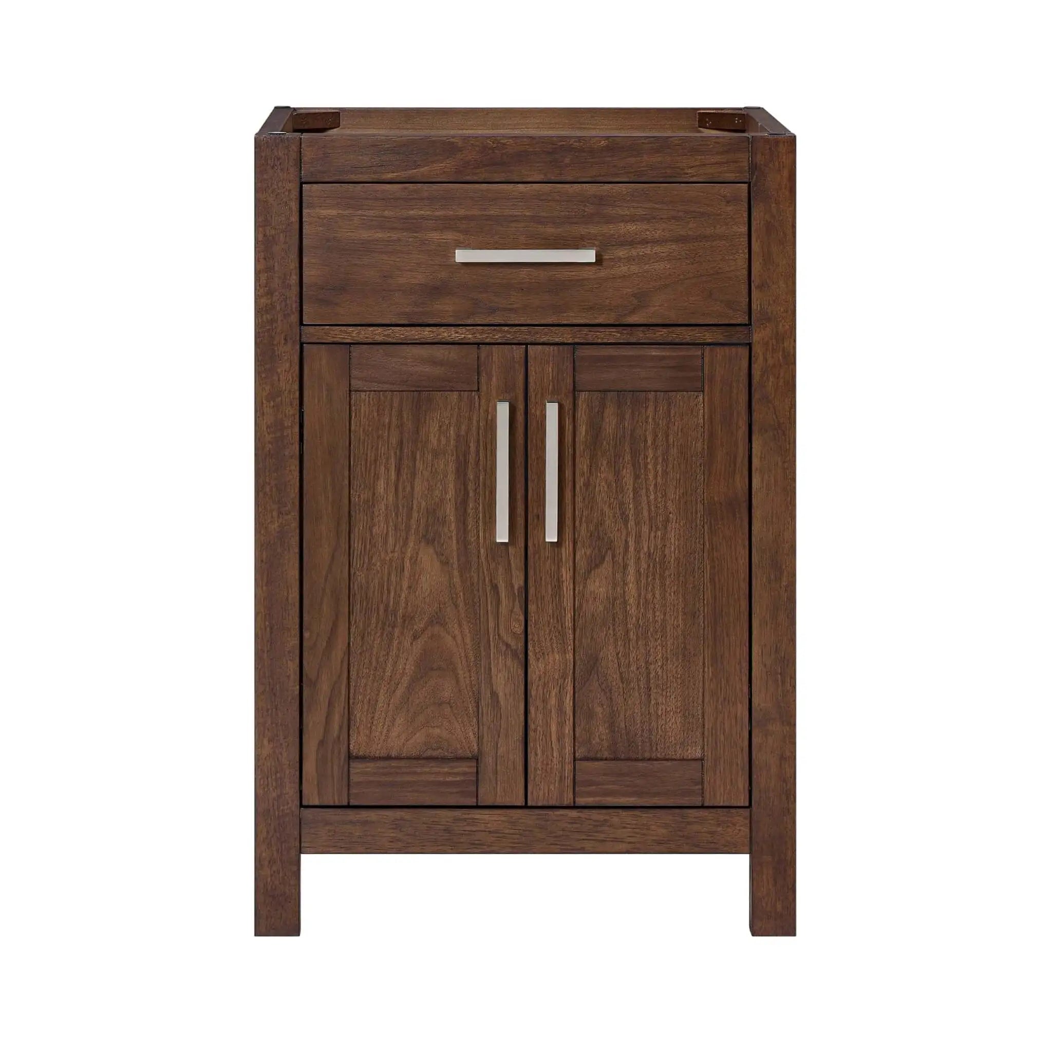 24" Beckett Single Bathroom Vanity in Dark Walnut with Brushed Nickel Trim by Wyndham