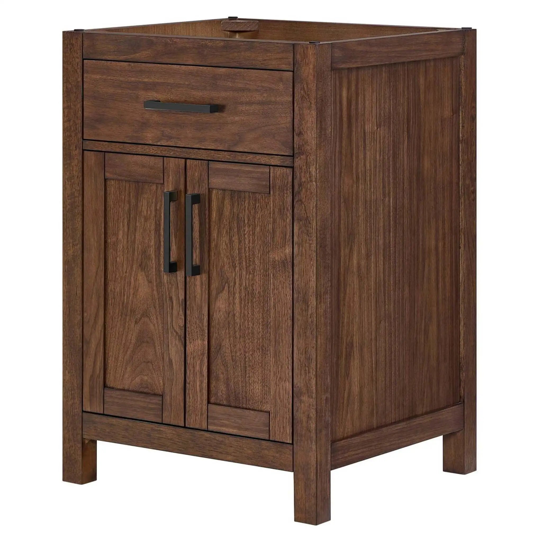 24" Beckett Single Bathroom Vanity in Dark Walnut with Matte Black Trim by Wyndham